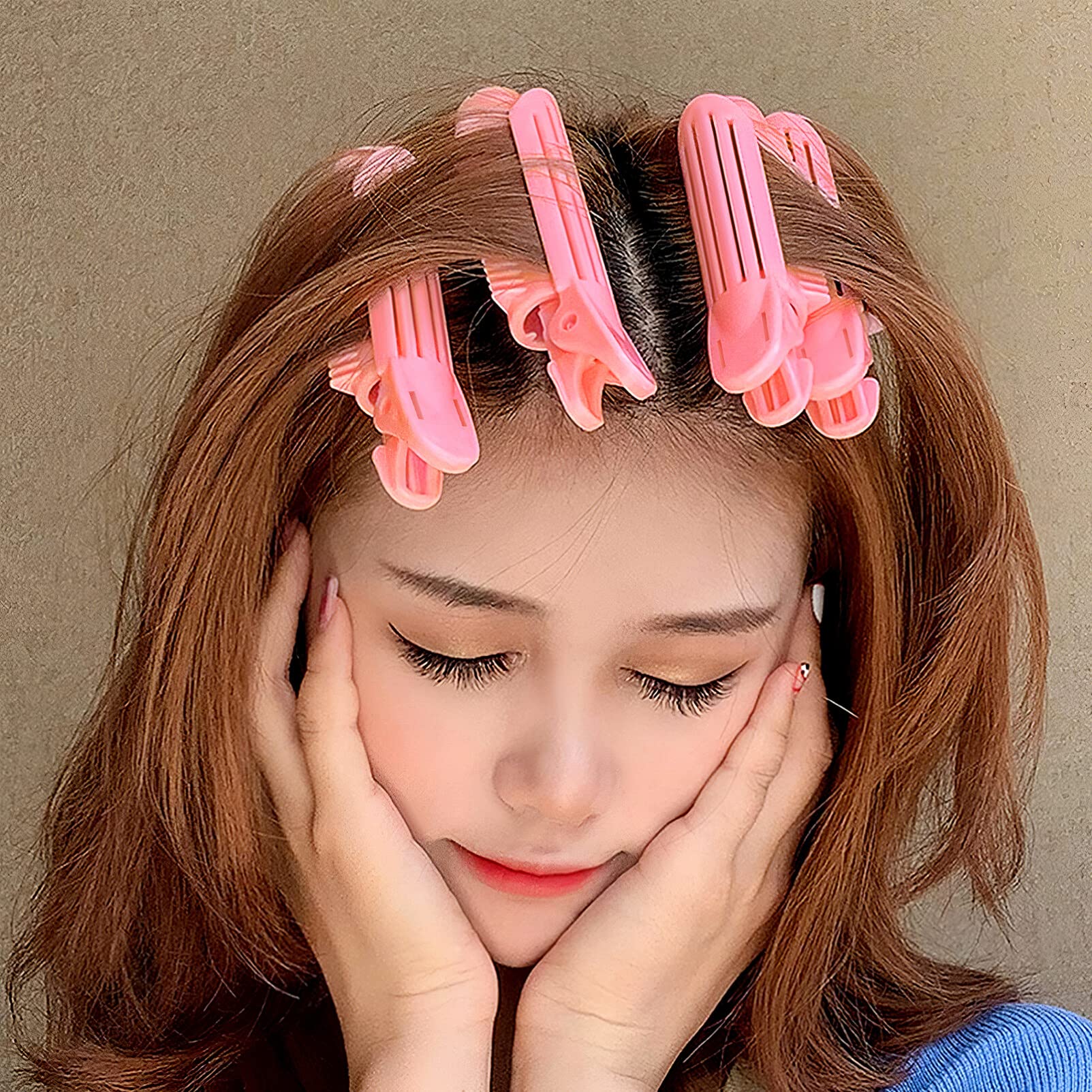 10 Pcs Hair Root Curlers & Volumizing Clips - Fluffy Hair Rollers for Short Hair, Bangs & Lazy Styling | Perfect for Home, Salon & Travel Use
