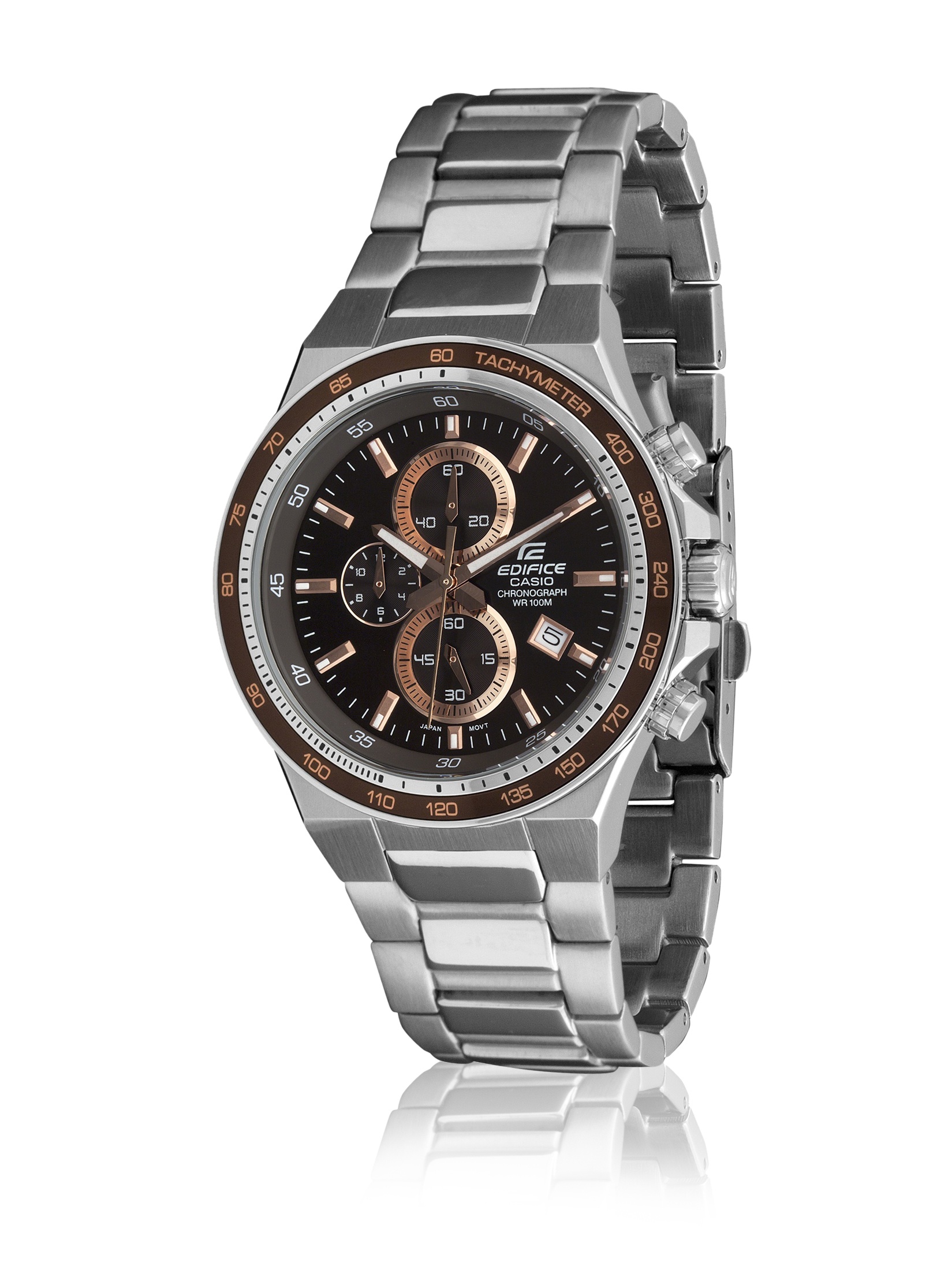 Casio Edifice EF-546D-5AVDF Men's Chronograph Watch - Stainless Steel Case & Band, Water Resistant, Analog Display - Perfect for Business, Casual Wear & Outdoor Activities