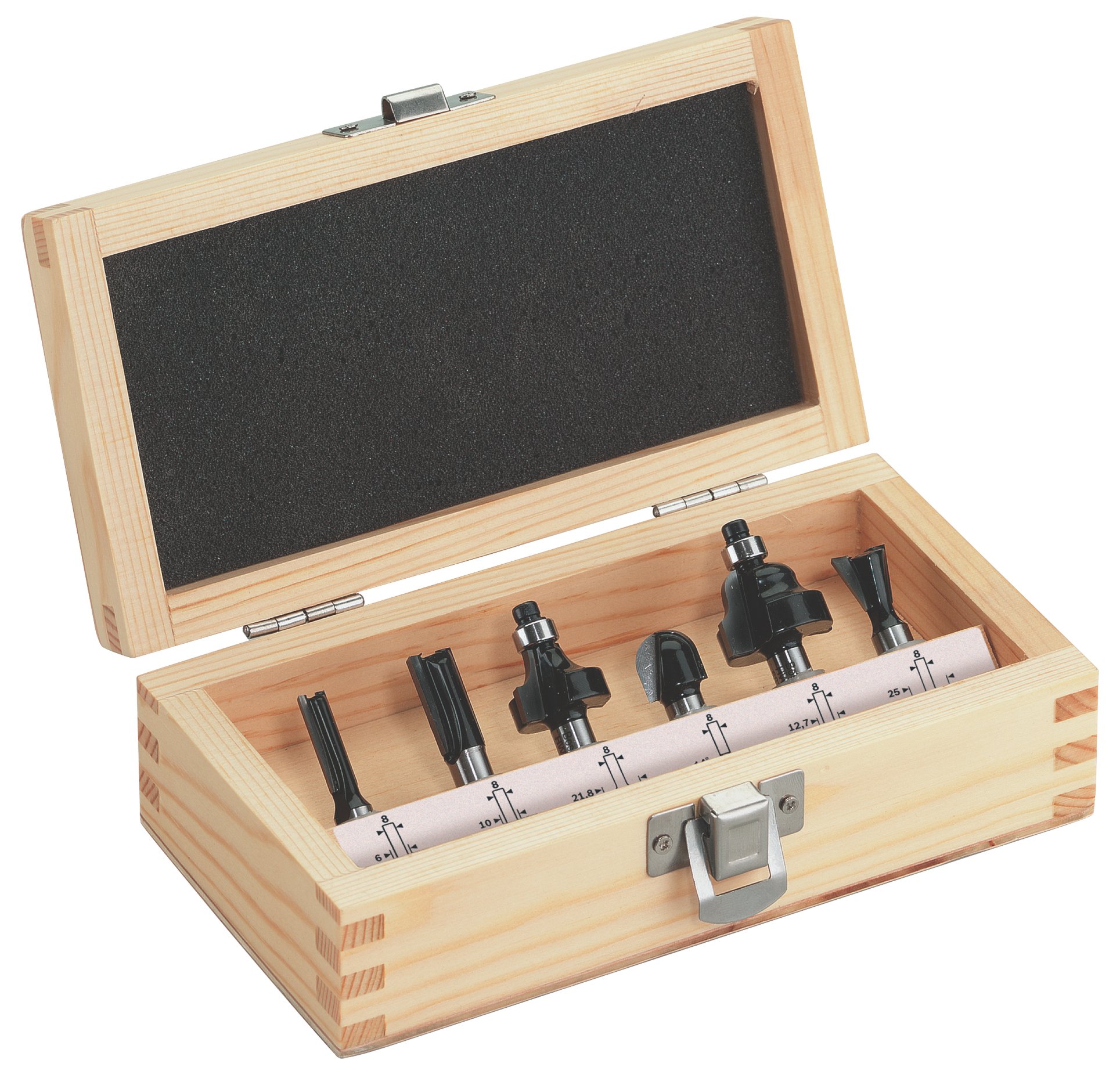 Metabo 631040000 6-Piece High-Speed Steel Milling Tool Set in Wooden Case - Perfect for Metalworking, Woodworking & DIY Projects
