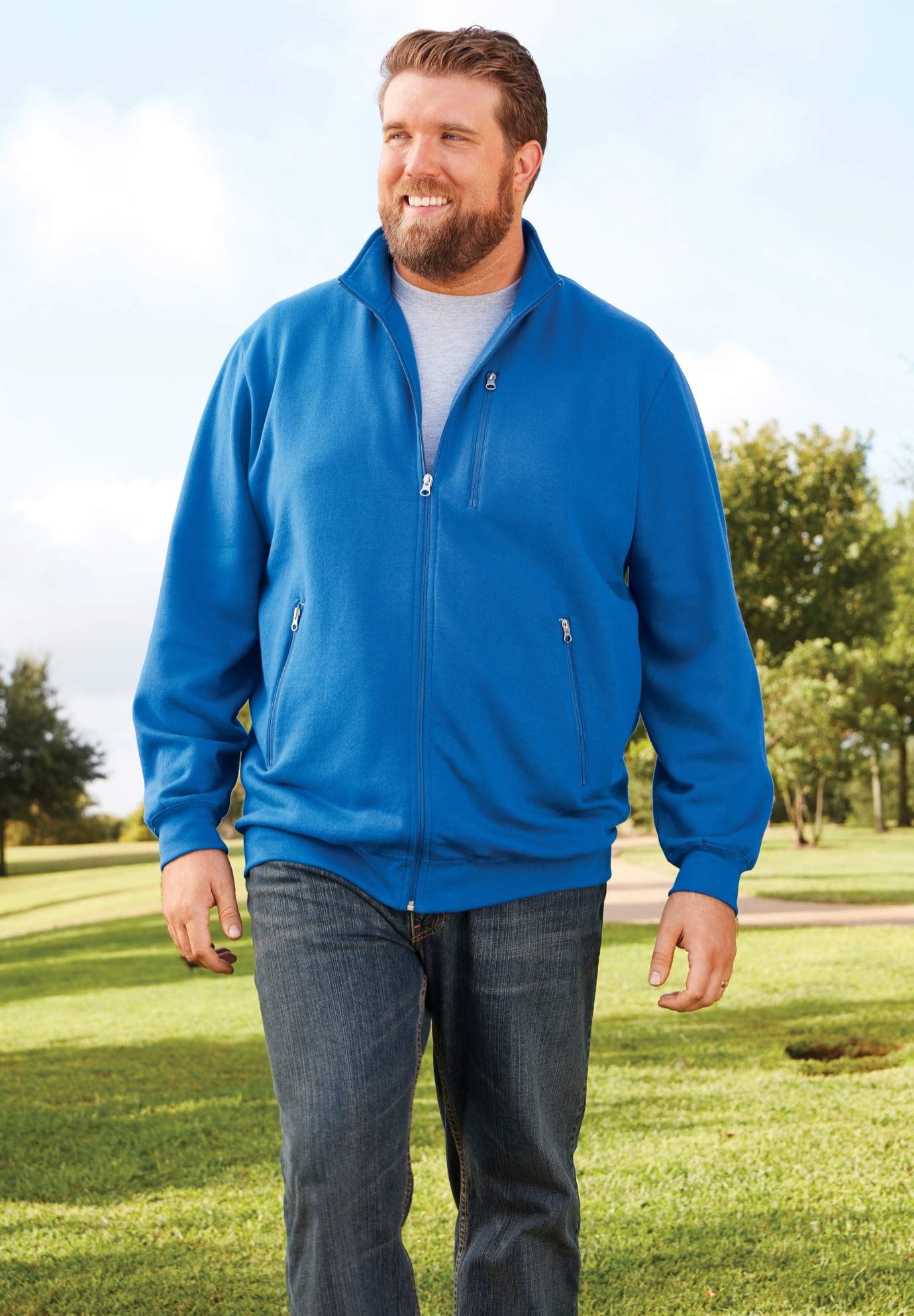 KingSize Men's Big & Tall Full-Zip Fleece Jacket - Warm Winter Outerwear for Plus Size Men - Perfect for Outdoor Activities, Camping & Casual Wear