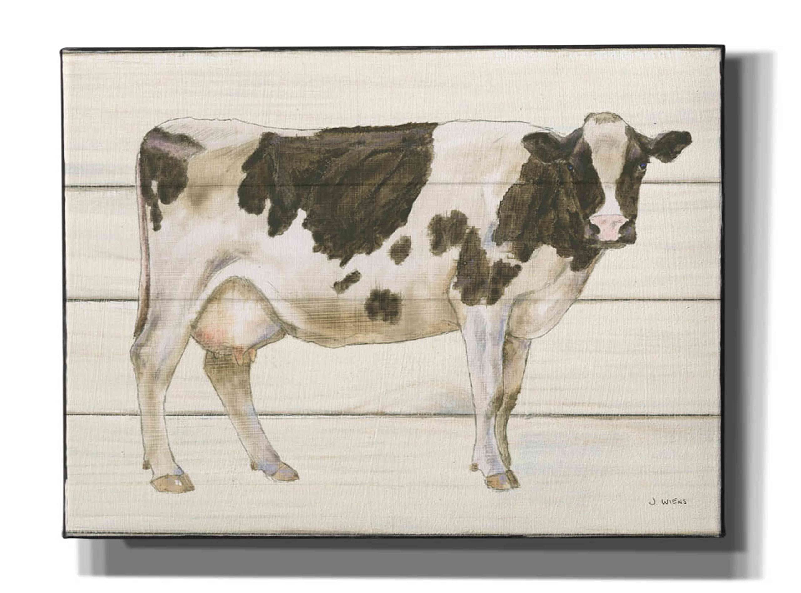 Epic Graffiti 'Country Cow VII' by James Wiens - Large 54x40 Inch Canvas Wall Art for Living Room, Bedroom & Office Decor