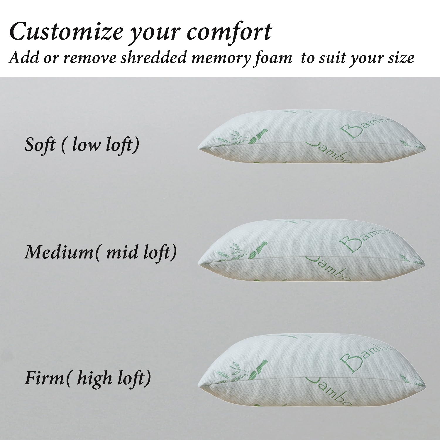 Cooling Breathable Memory Foam Pillow 2-Pack - Queen Size Firm Support for Neck & Shoulder Pain Relief | Hotel Quality Shredded Foam Pillows with Zippered Cover | Perfect for Side Sleepers, Back Pain Sufferers & Hot Sleepers