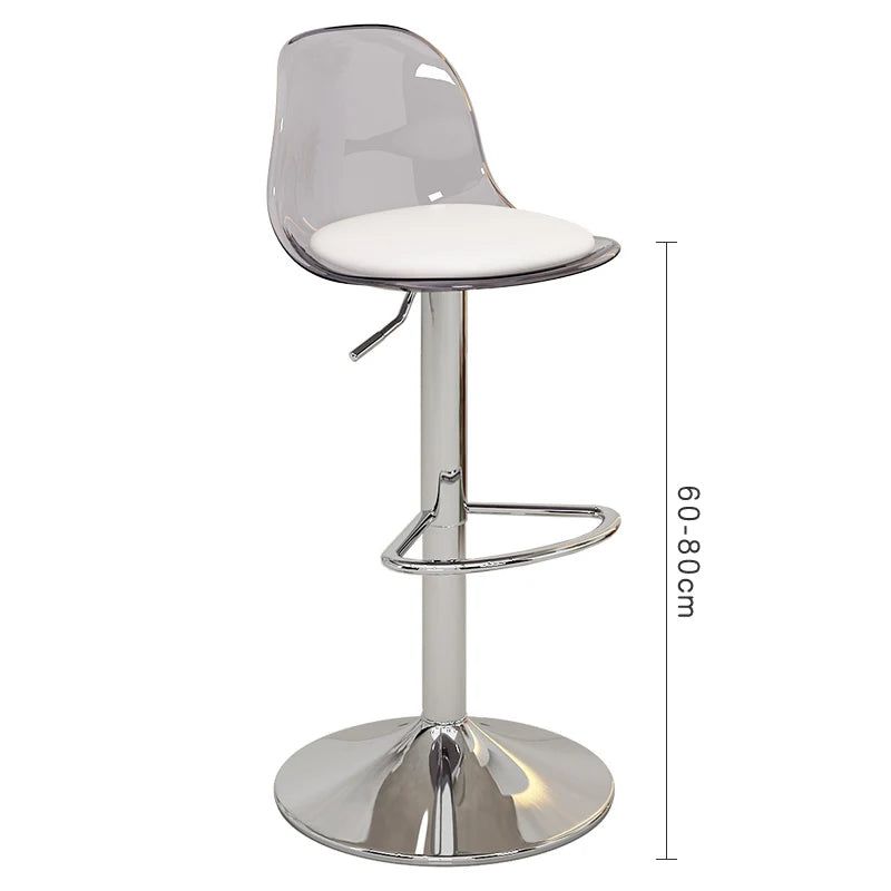 Modern Acrylic Bar Stools for Kitchen Counter - Clear Transparent Reception Stools with Comfortable Seat - Perfect for Home Bar, Kitchen Island, Restaurant & Office Reception Area