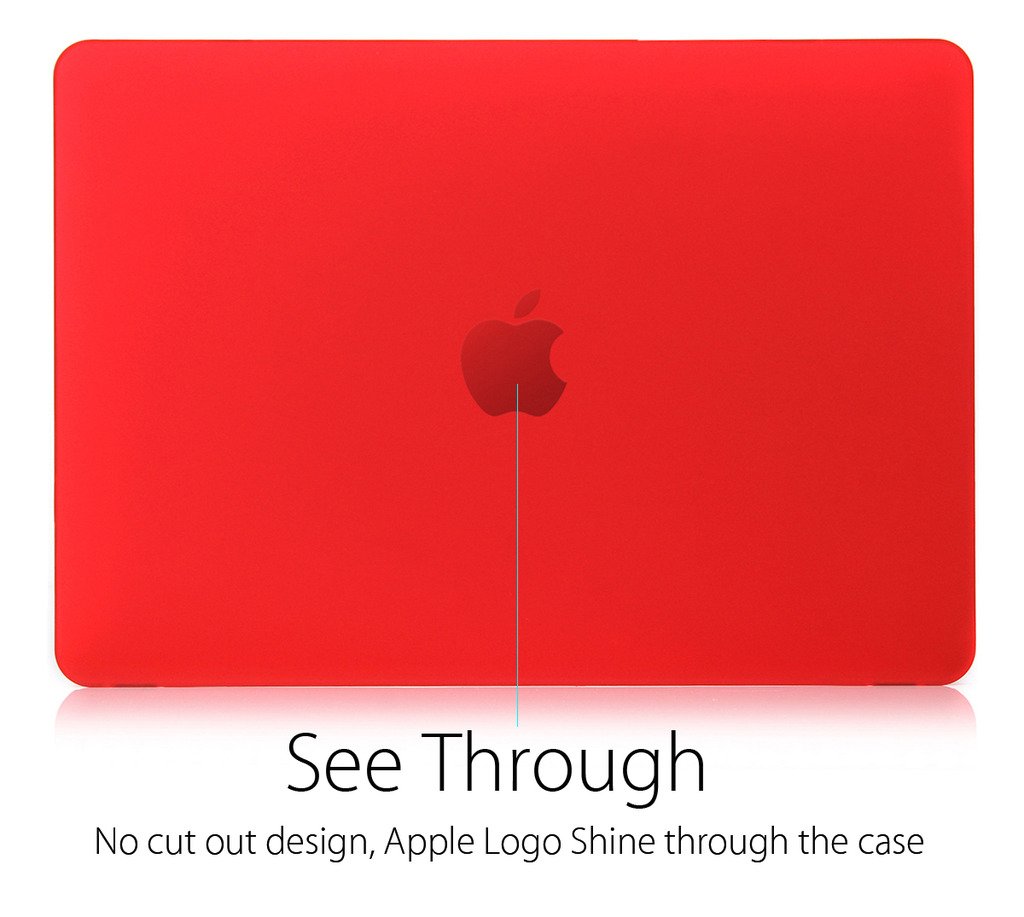 UESWILL 3-in-1 Matte Hard Shell Case Cover for MacBook 12-inch Retina Display (Model A1534) with Keyboard Protector & Screen Protector - Red | Perfect for Work, Travel & School Protection