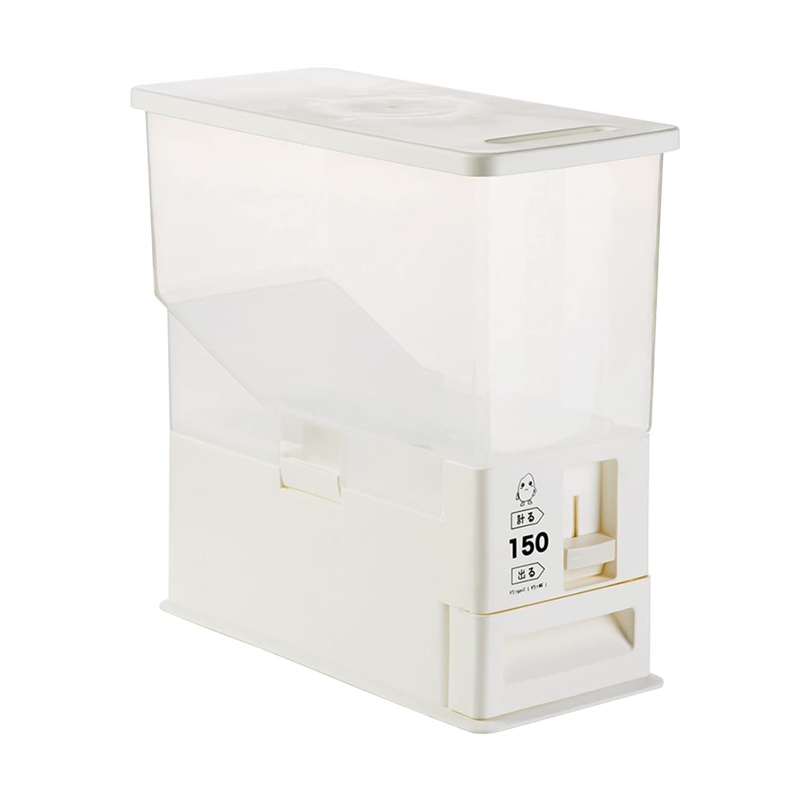 27Lbs Airtight Rice Storage Container with Measuring Cup - Cereal Dispenser, Dry Food Bin for Pantry Organization - Perfect for Kitchen, Restaurant & Bulk Food Storage