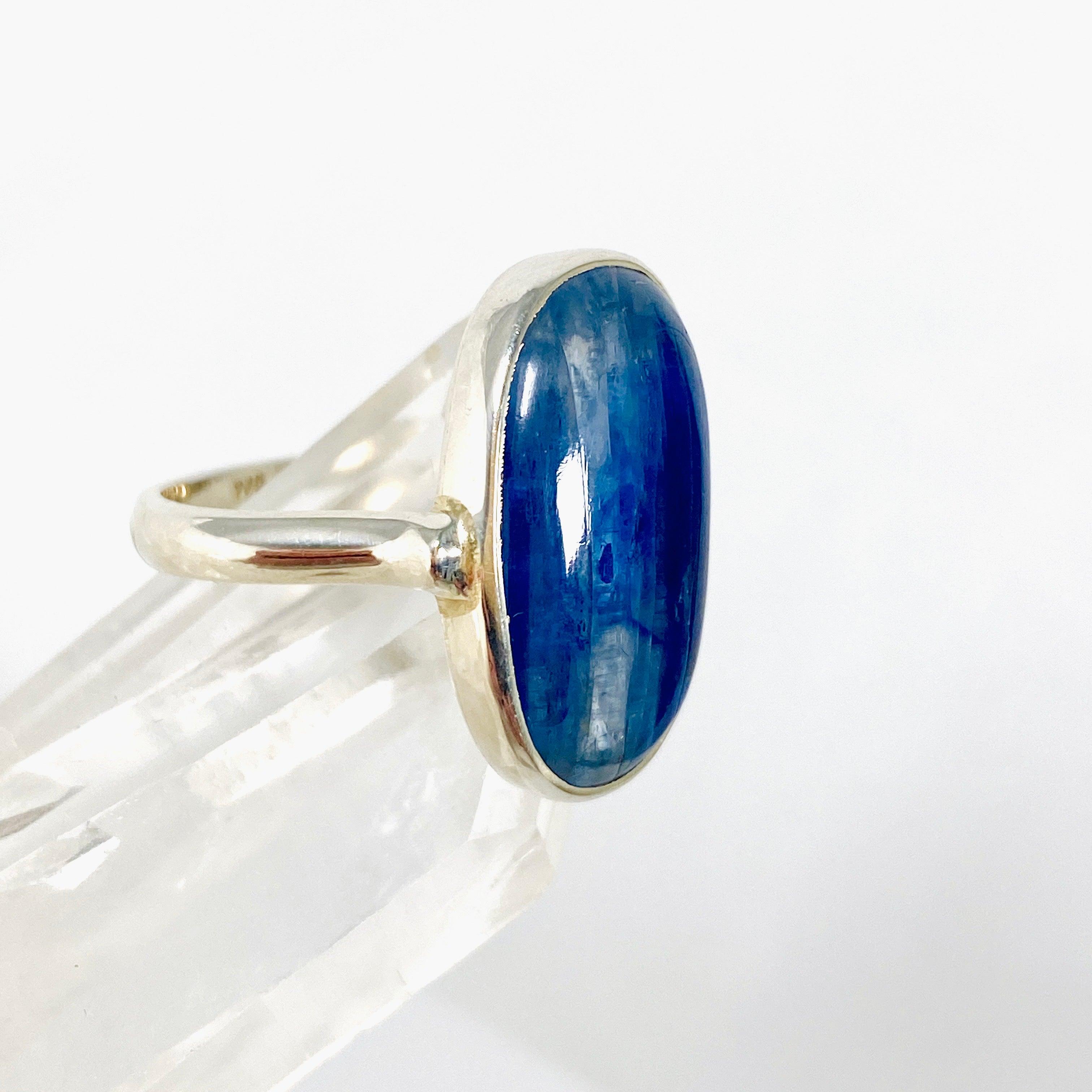 Kyanite Oval Ring Size 9 - KRGJ2695 | Elegant Blue Gemstone Jewelry for Women, Perfect for Weddings & Special Occasions