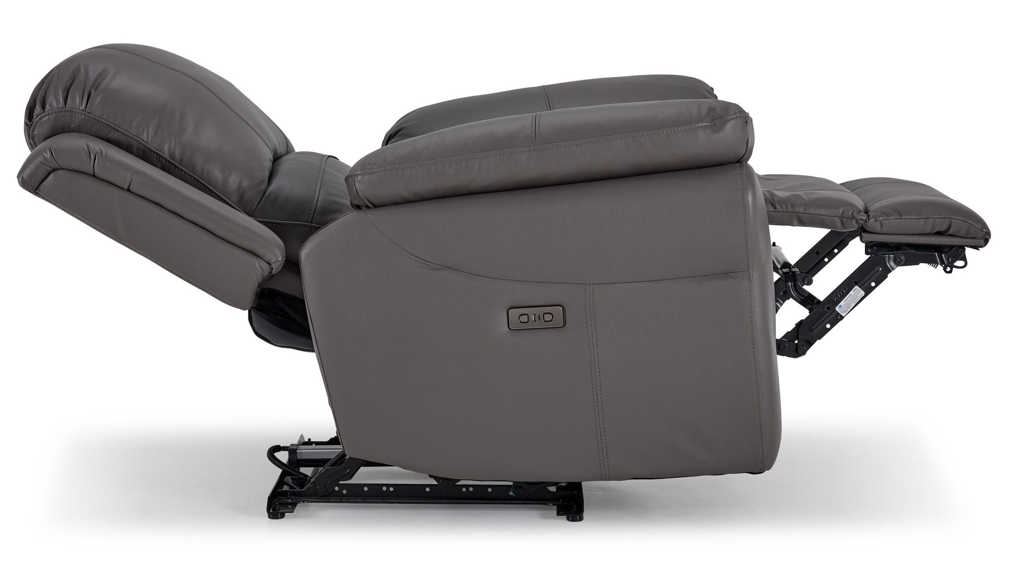Premium Alba Leather Power Recliner Chair - Soft Grey - Electric Lift & Recline - Living Room, Home Theater & Office Comfort - Perfect for Relaxation & Back Pain Relief