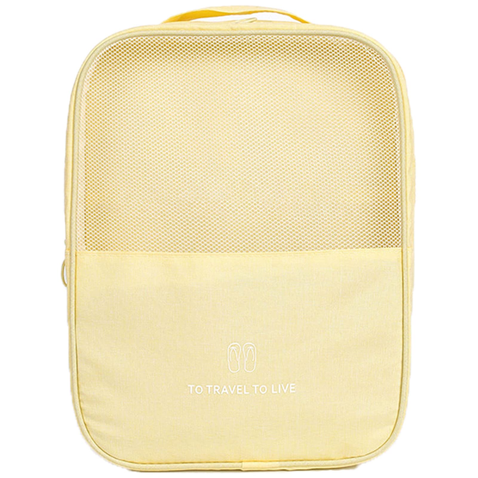 **MN1 Waterproof Travel Shoe Bag - Portable Shoe Organizer Pouch Holds 3 Pairs of Shoes for Gym, Vacation & Daily Use - Yellow**