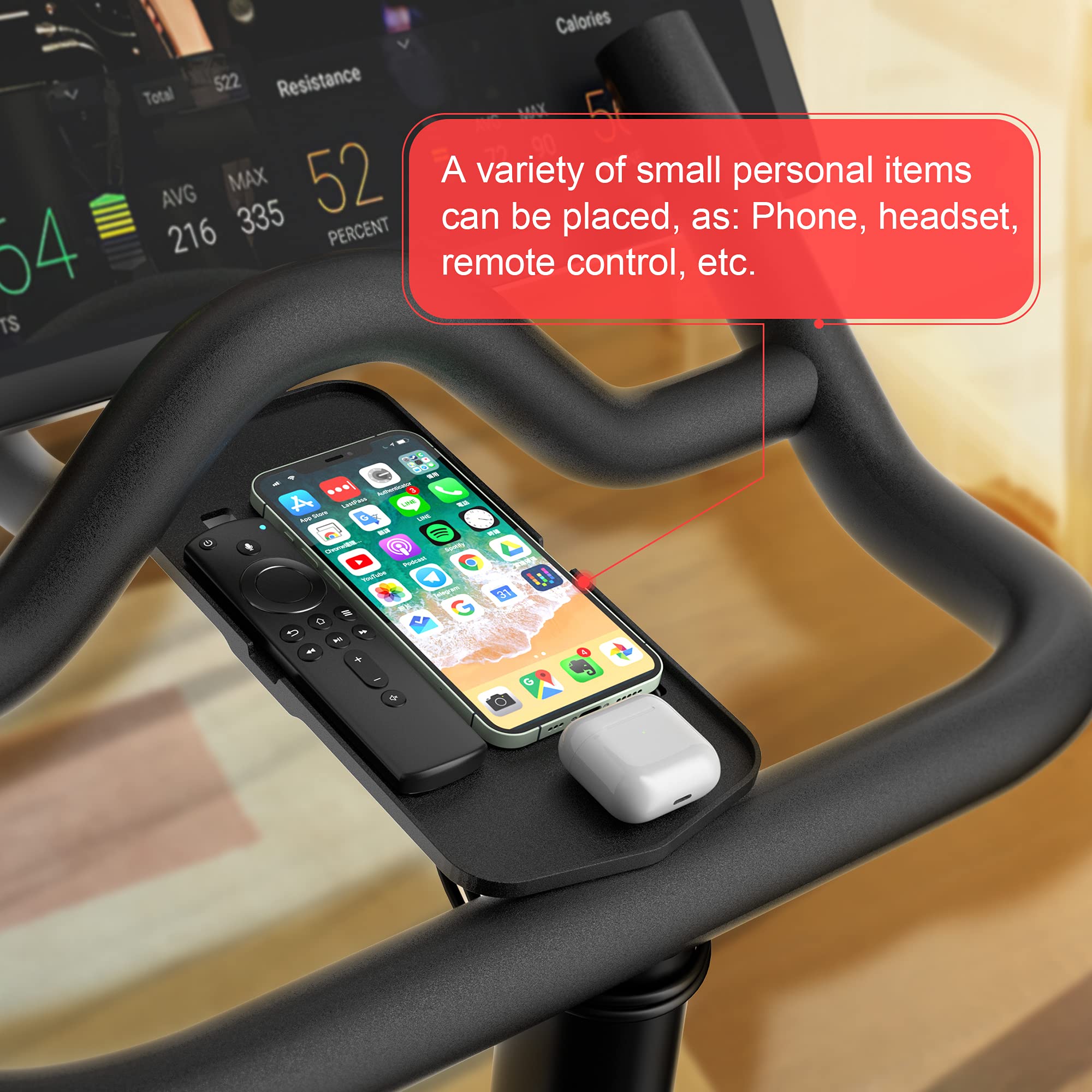 COOLWUFAN Universal Bike Phone Mount - Anti-Slip Handlebar Phone Holder for Peloton Bike/Bike+ Accessories | Fits iPhone, Samsung & Most Smartphones | Perfect for Indoor Cycling, Workouts & Outdoor Rides