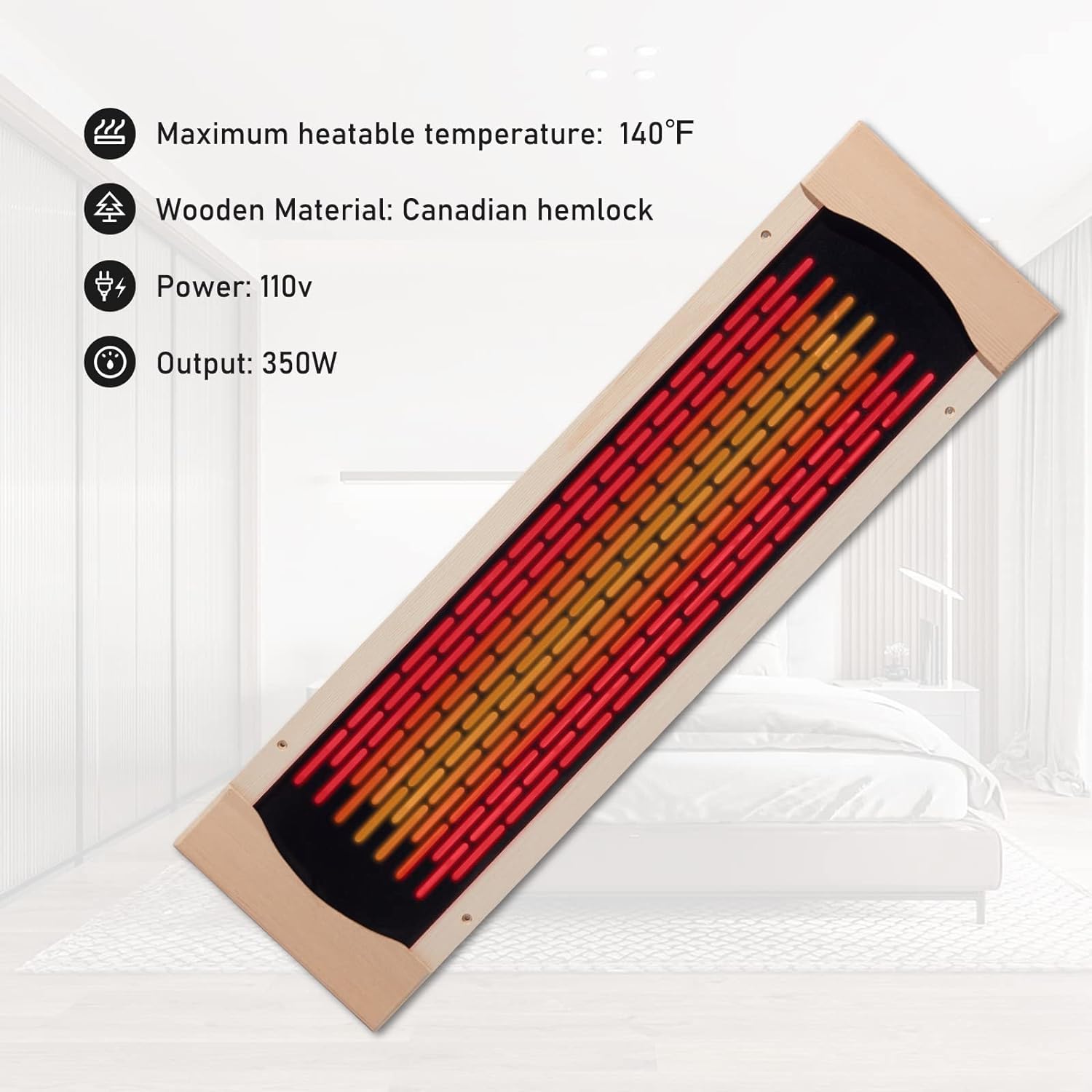 Far Infrared Carbon Fiber Red Light Heater Tube - 110V Sauna Heater for Indoor/Outdoor Wooden Saunas | Infrared Heating Element & Sauna Accessories | Perfect for Home Spa, Wellness Therapy & Relaxation