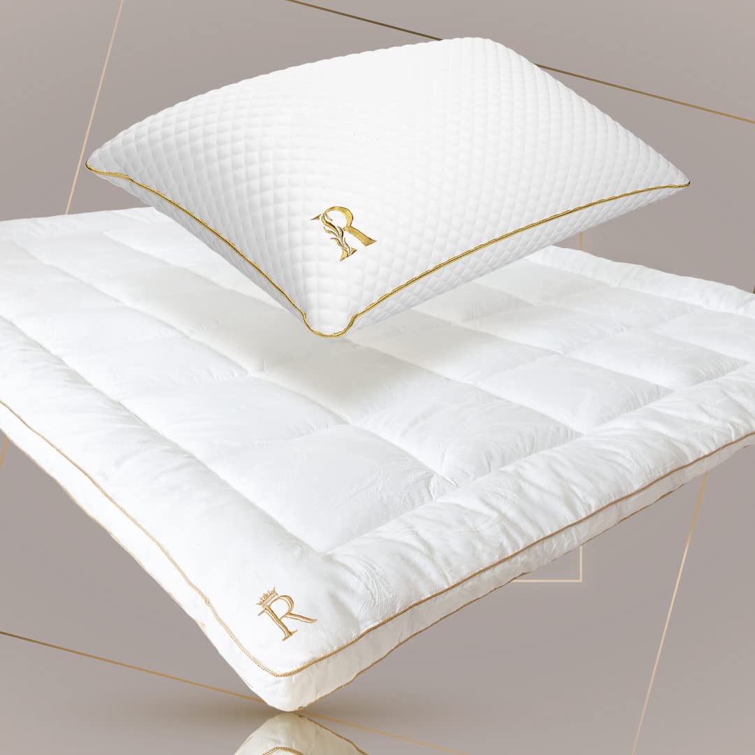Royal Therapy Queen Shredded Memory Foam Pillow & Mattress Topper Set - Orthopedic Support for Neck & Back Pain Relief - Perfect for Side Sleepers & Hot Sleepers - Bedroom & Guest Room Essentials