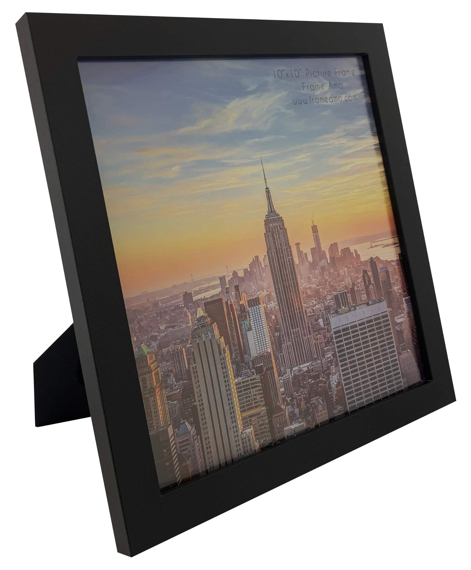 10x10 Black Modern Picture Frame - 1 Inch Border with Glass Front - Wall or Table Display for Home, Office & Gallery Decor - Perfect for Photos, Artwork & Certificates