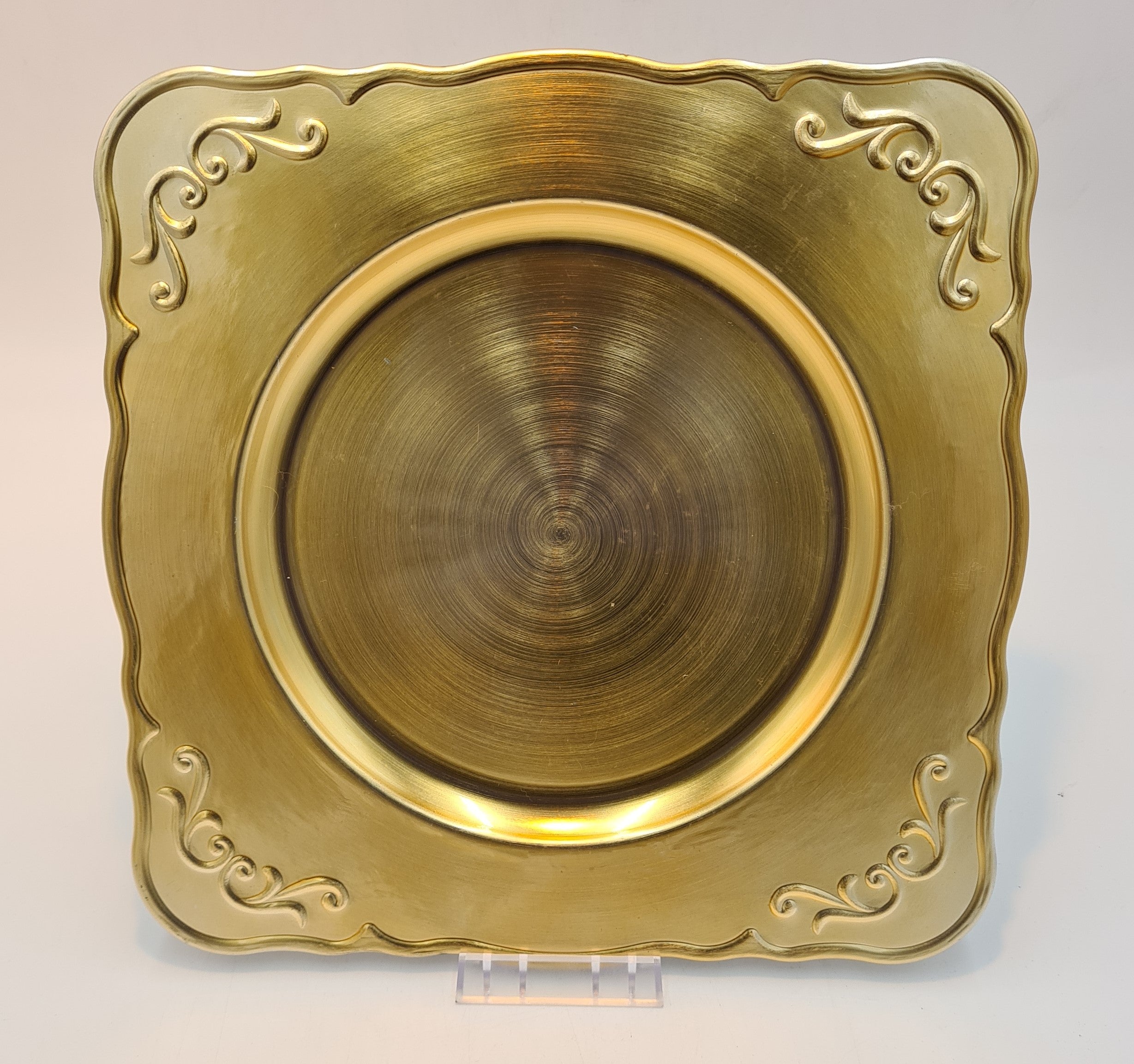 12.5 Inch Square Gold Charger Plate - Elegant Dinnerware for Weddings, Parties & Formal Dining Decor