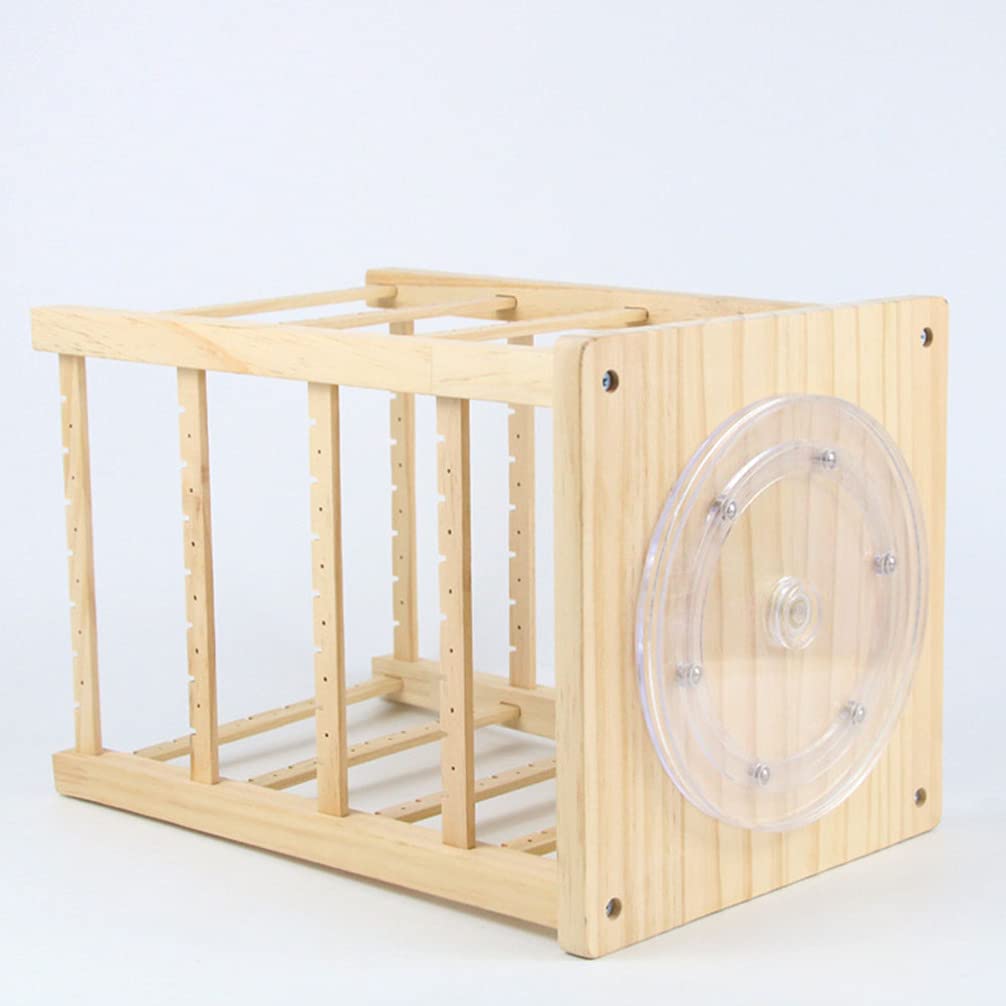 HEALLILY Wooden Rotating Jewelry Stand - Earring Holder & Organizer Display Rack for Necklaces, Rings, Bracelets - Perfect for Bedroom, Bathroom, Vanity Dresser & Jewelry Store Display