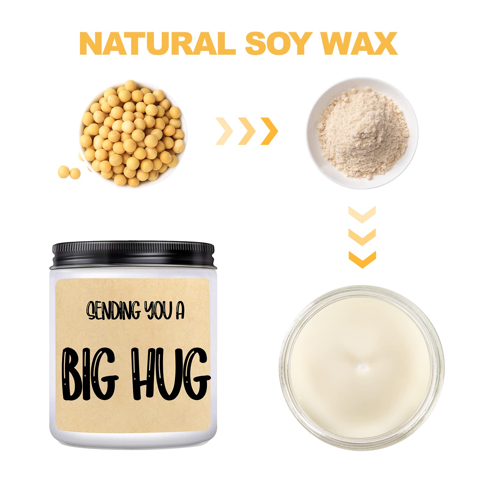 Hug Candle Gift Set for Women & Men - Unique Friendship, Sympathy & Romantic Gifts for Birthday, Anniversary, Valentine's Day - Perfect for Home Decor, Relaxation & Thoughtful Surprises