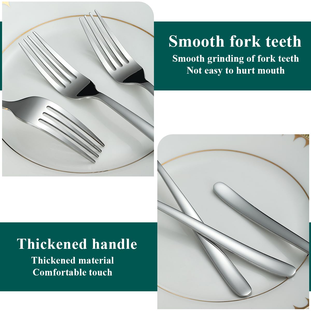 Kyraton 12-Piece Stainless Steel Dinner Forks Set - 8.15
