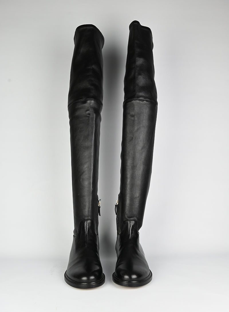 Valentino Black Thigh High Boots Size 39 - Elegant & Stylish for Evening Parties & Night Out