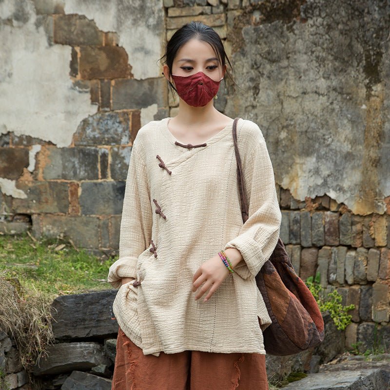 Women's Oversized Cotton Zen Meditation T-Shirt - Comfortable Loose Fit Blouse for Yoga, Relaxation & Casual Wear