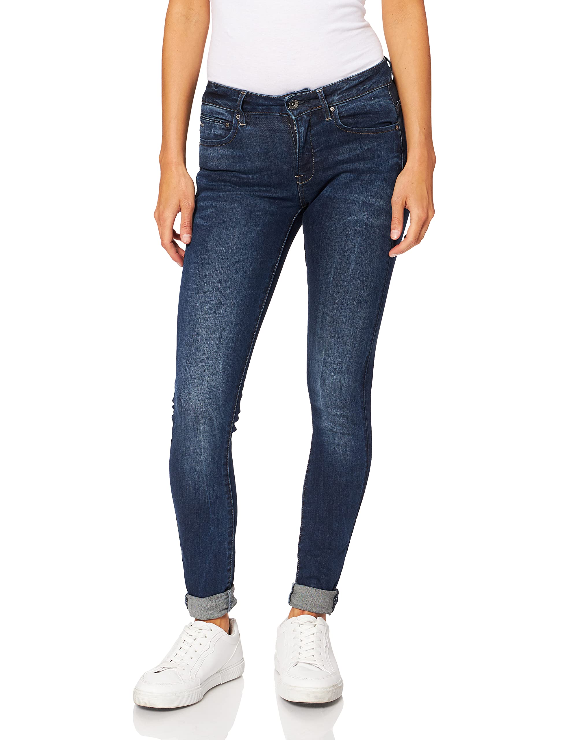 G-STAR Women's Midge Zip Mid Rise Skinny Fit Jeans - Stylish Slim Stretch Denim Pants for Everyday Wear & Night Out