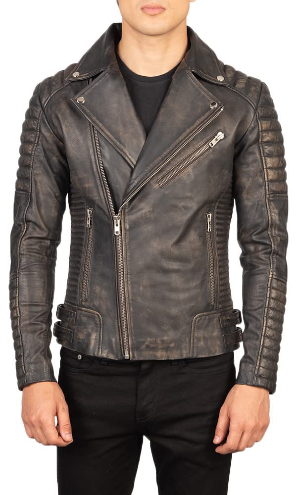 The Jacket Maker Armand Biker Real Leather Jacket for Men | Premium Asymmetrical Motorcycle Jacket | Perfect for Riding, Casual Wear & Fashion Outfits