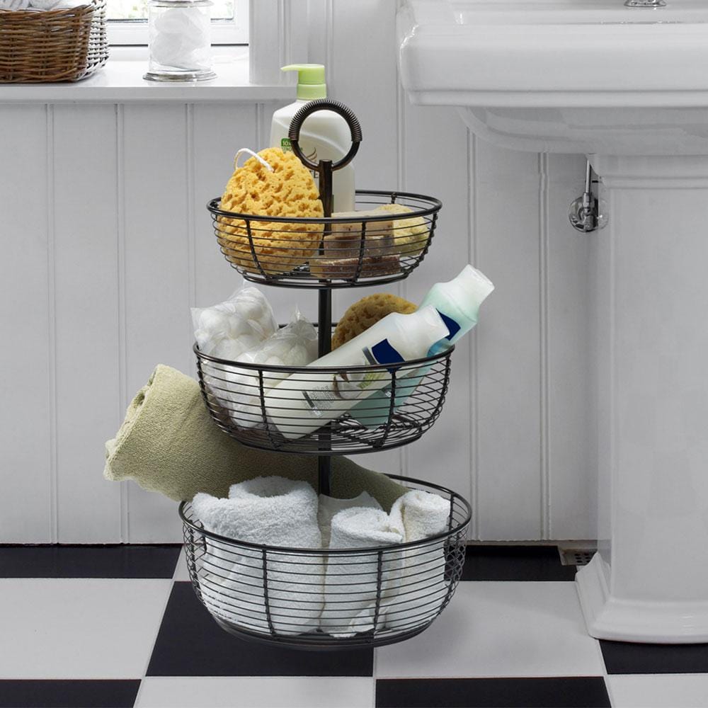 3 Tier Round Wrap Basket - Stylish Storage Organizer for Kitchen, Bathroom & Office | Perfect for Fruits, Towels & Office Supplies
