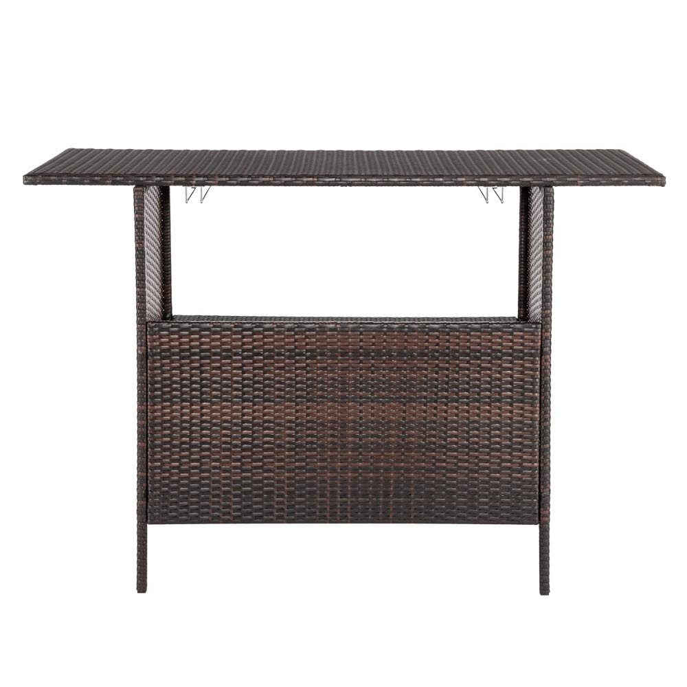Modern Stylish Brown Gradient Bar Table - Elegant Home Bar Furniture for Kitchen, Dining Room & Outdoor Entertaining