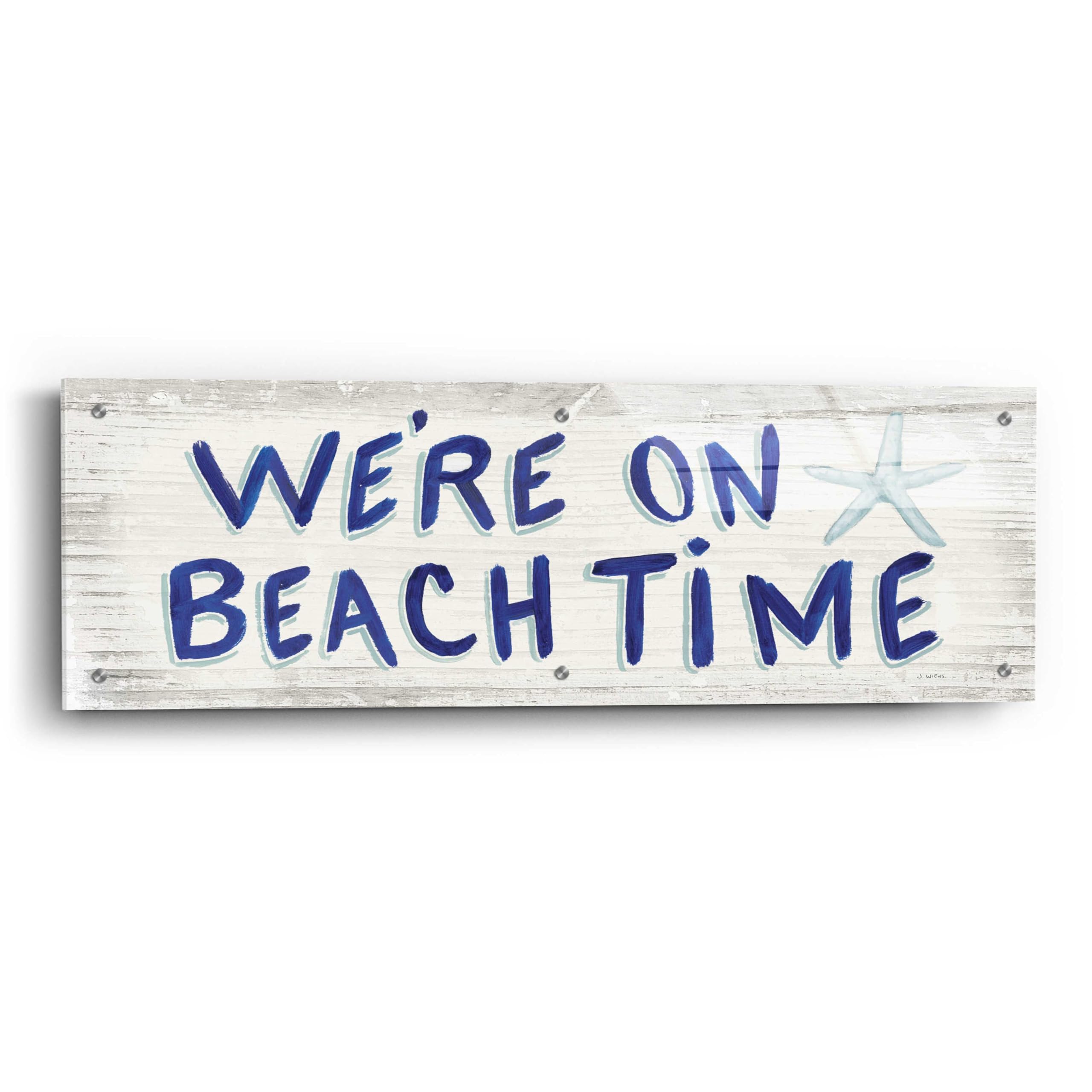 Beach Time VI by James Wiens - 36x12 Inch Acrylic Glass Wall Art Painting, Coastal Beach Decor for Living Room, Bedroom & Office