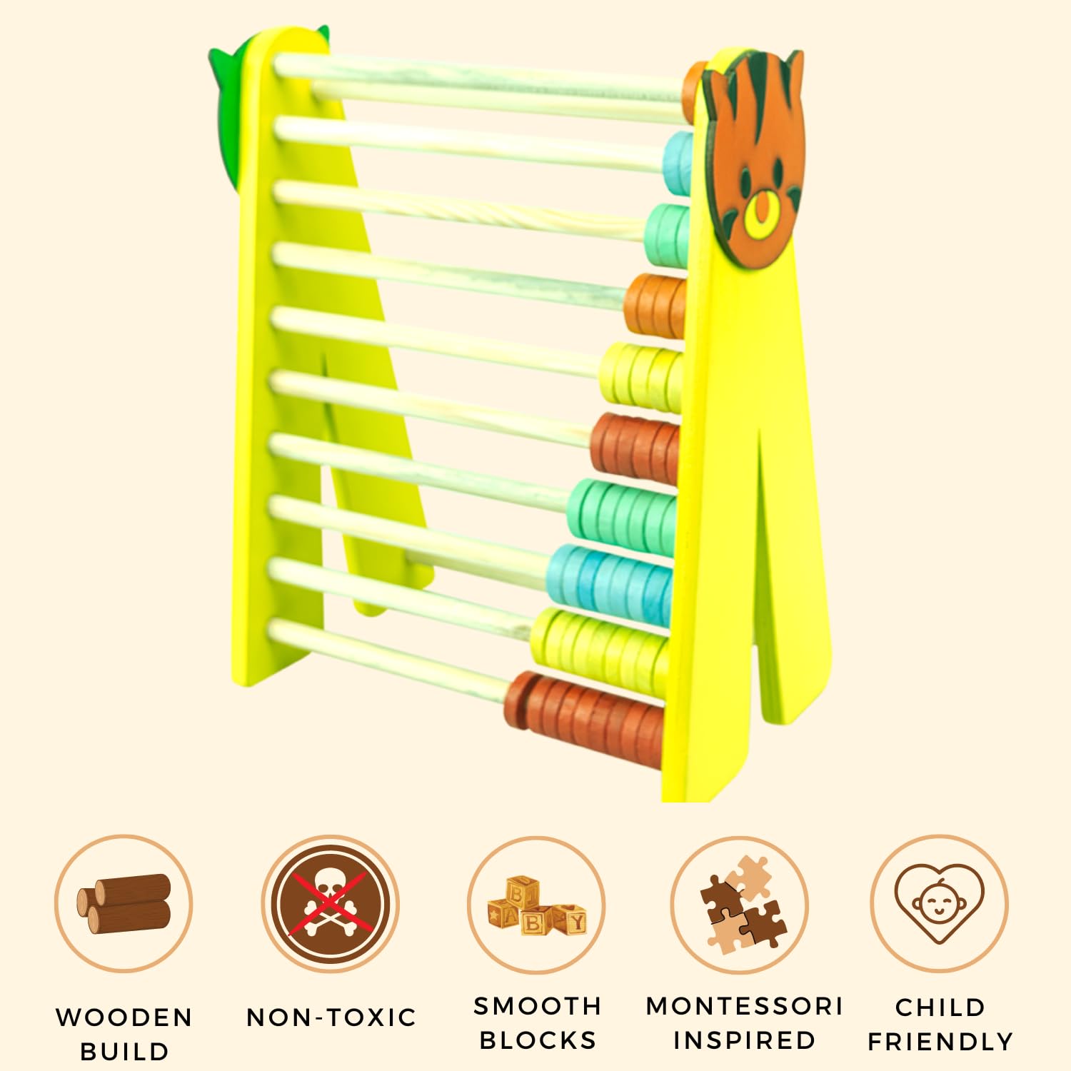 Technybirds Wooden Starfish Maze Puzzle, Abacus & Badge Set | Montessori Educational Toys for Kids | Develop Counting, Problem-Solving & Fine Motor Skills | Perfect for Classroom Learning & Homeschool Activities