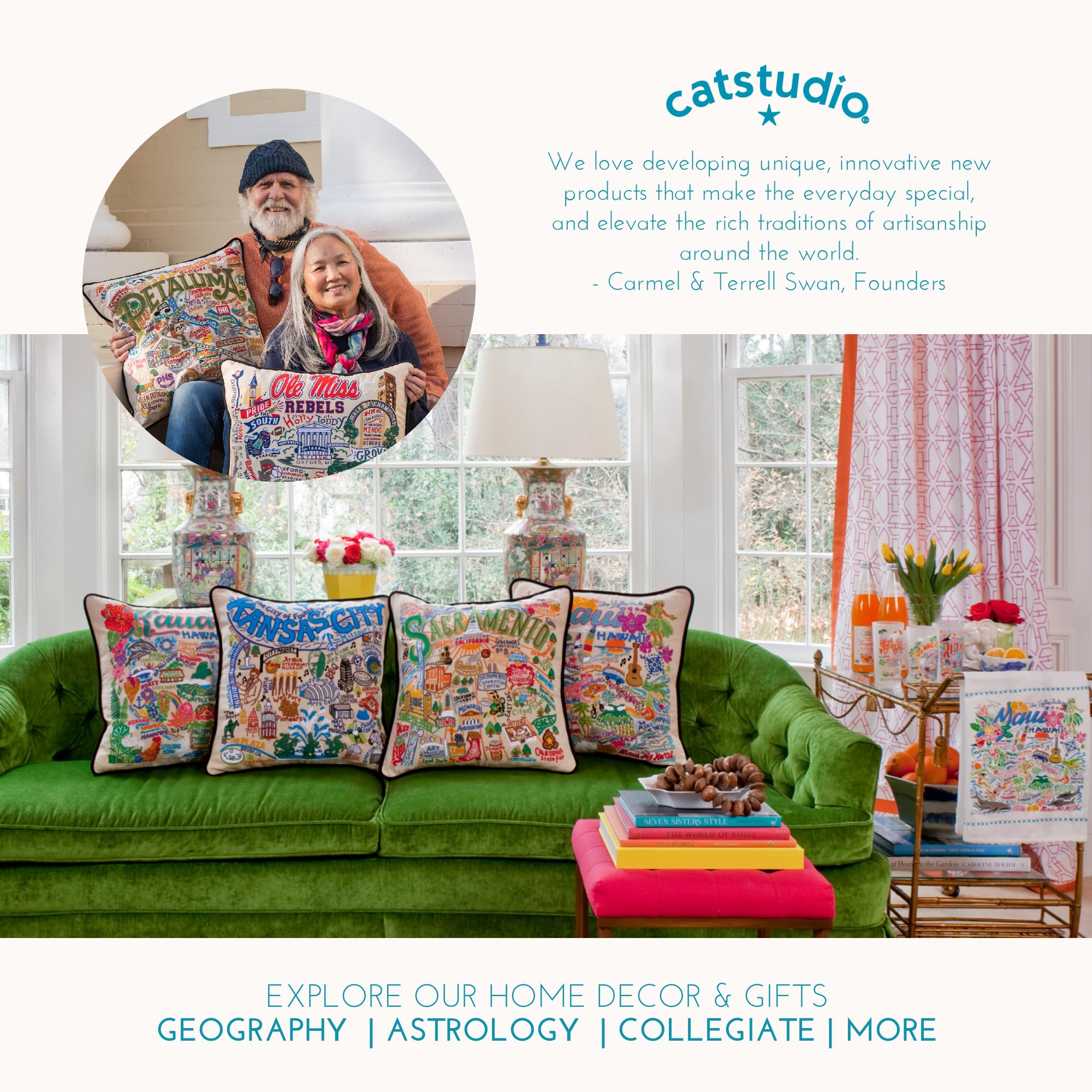 Catstudio Charleston Dish & Hand Towel Set - Absorbent Cotton Kitchen, Bar & Bathroom Towels for Drying Dishes, Glassware & Hands | Perfect for Home, Restaurant & Gifts