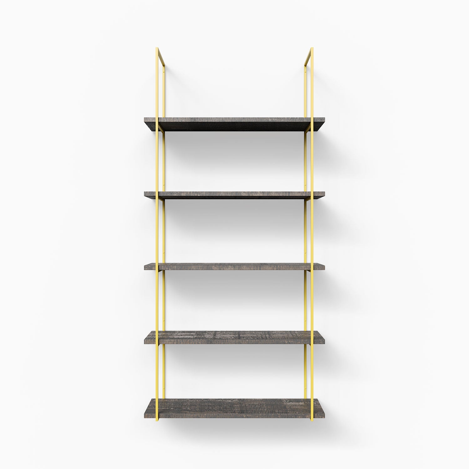 Lloyd Hatch Grey Rustic 5 Tiered Shelf - Wooden Bookshelf for Living Room, Bedroom & Office Storage - Perfect for Organizing Books, Decor & Essentials