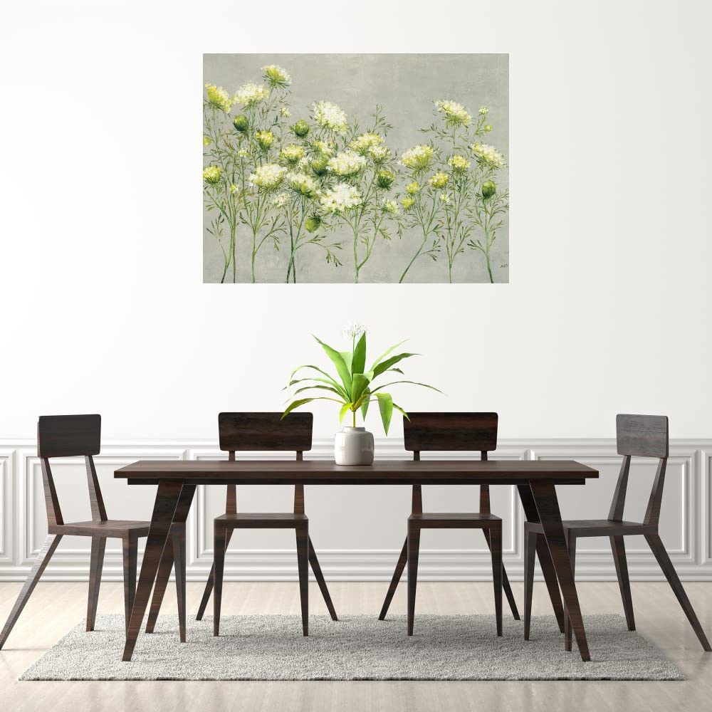Queen Anne's Lace Fine Art Canvas Wall Decor by Julia Purinton - 43x32 Inches - Ready to Hang for Living Room, Bedroom, Office & More - Perfect for Home, Kitchen, Bathroom & Dining Room Decor