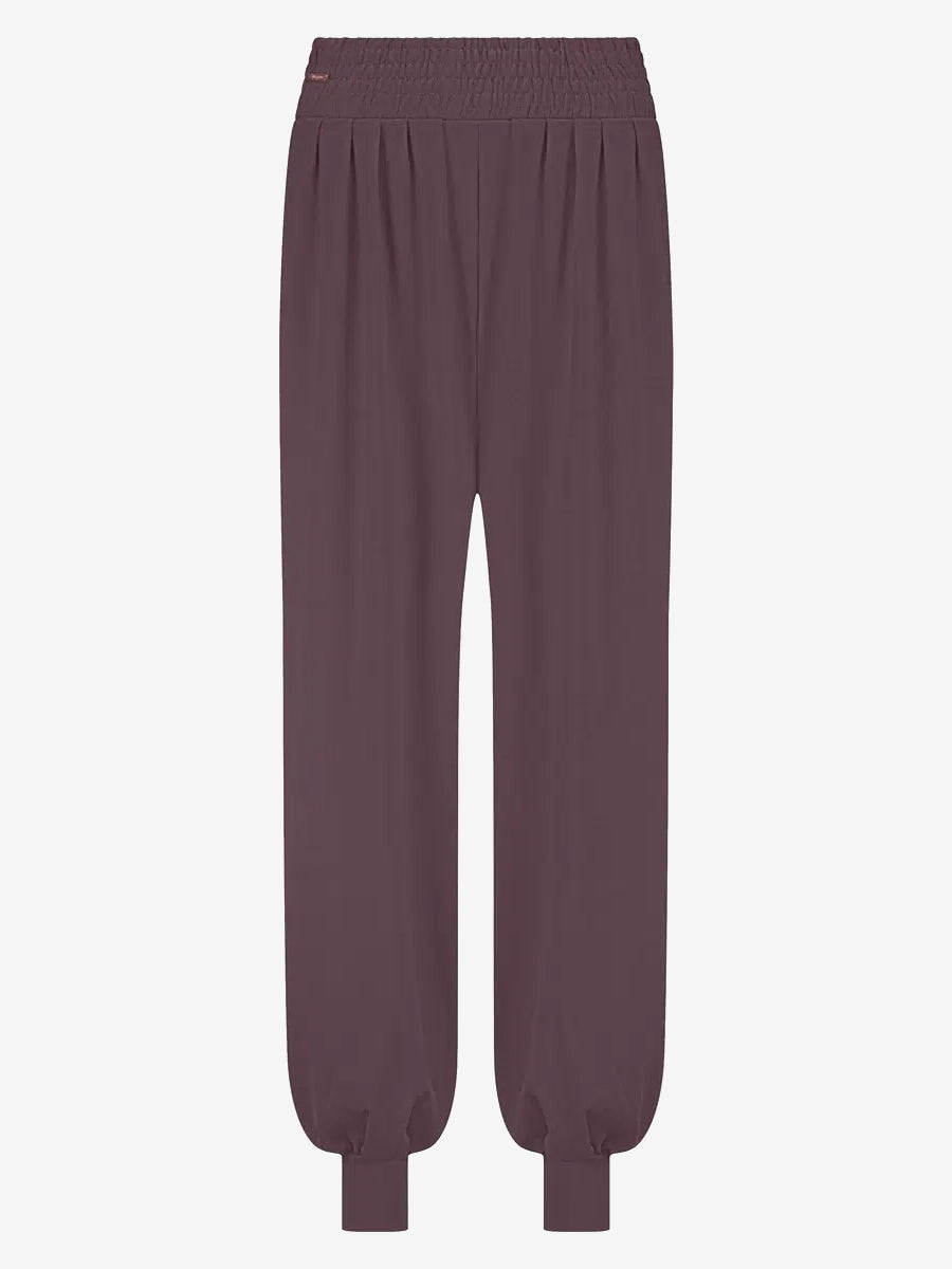 Urban Goddess Jaya Harem Yoga Pants for Women - High Waisted Stretchy Berry Color Workout Leggings | Perfect for Yoga, Gym, Lounge & Everyday Wear