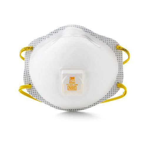 3M 8211 N95 Particulate Respirator Mask - 10 Pack - NIOSH Certified for Dust, Mold & Pollen Protection - Ideal for Construction, Woodworking & Allergy Season