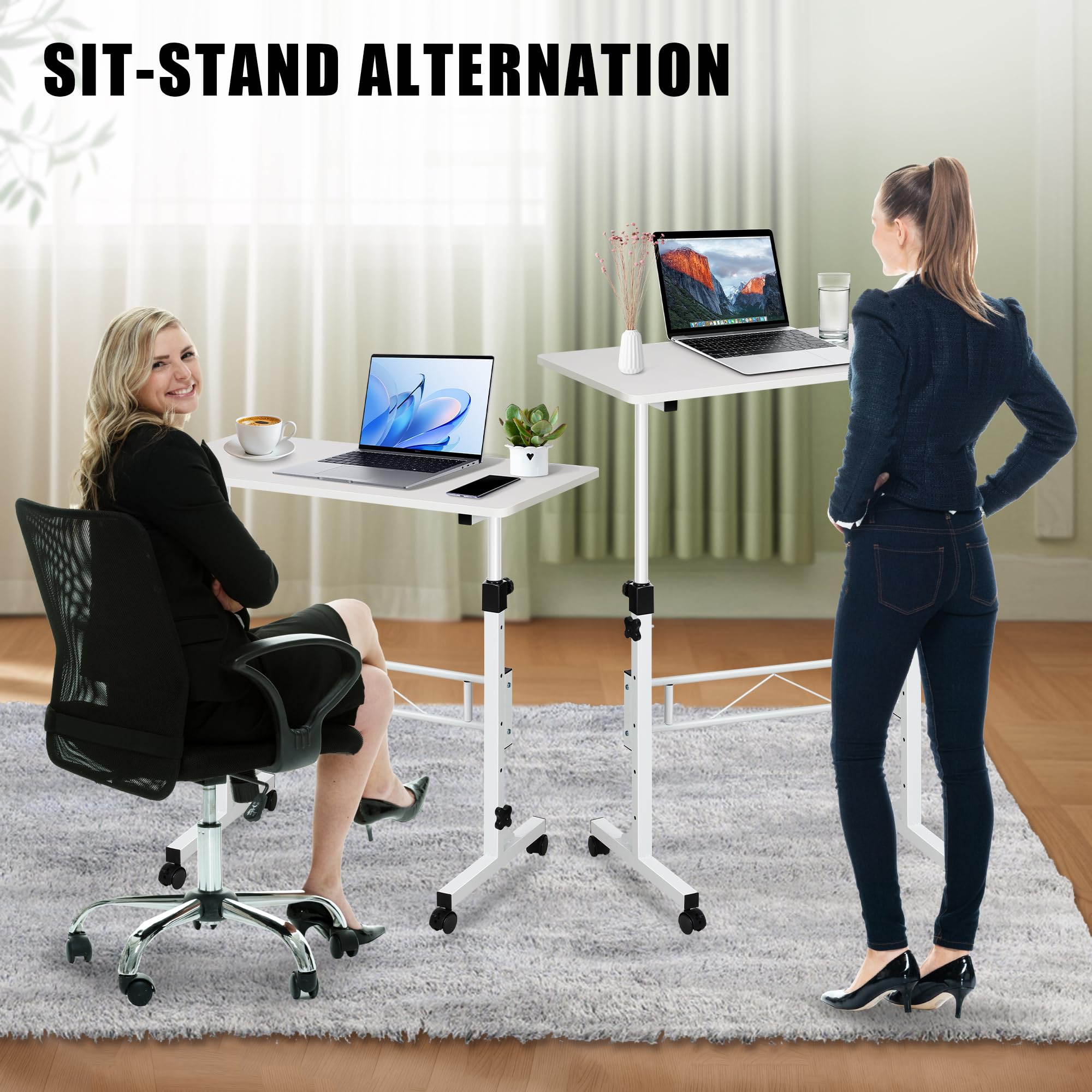 Adjustable Standing Desk with Wheels for Treadmill & Office Use