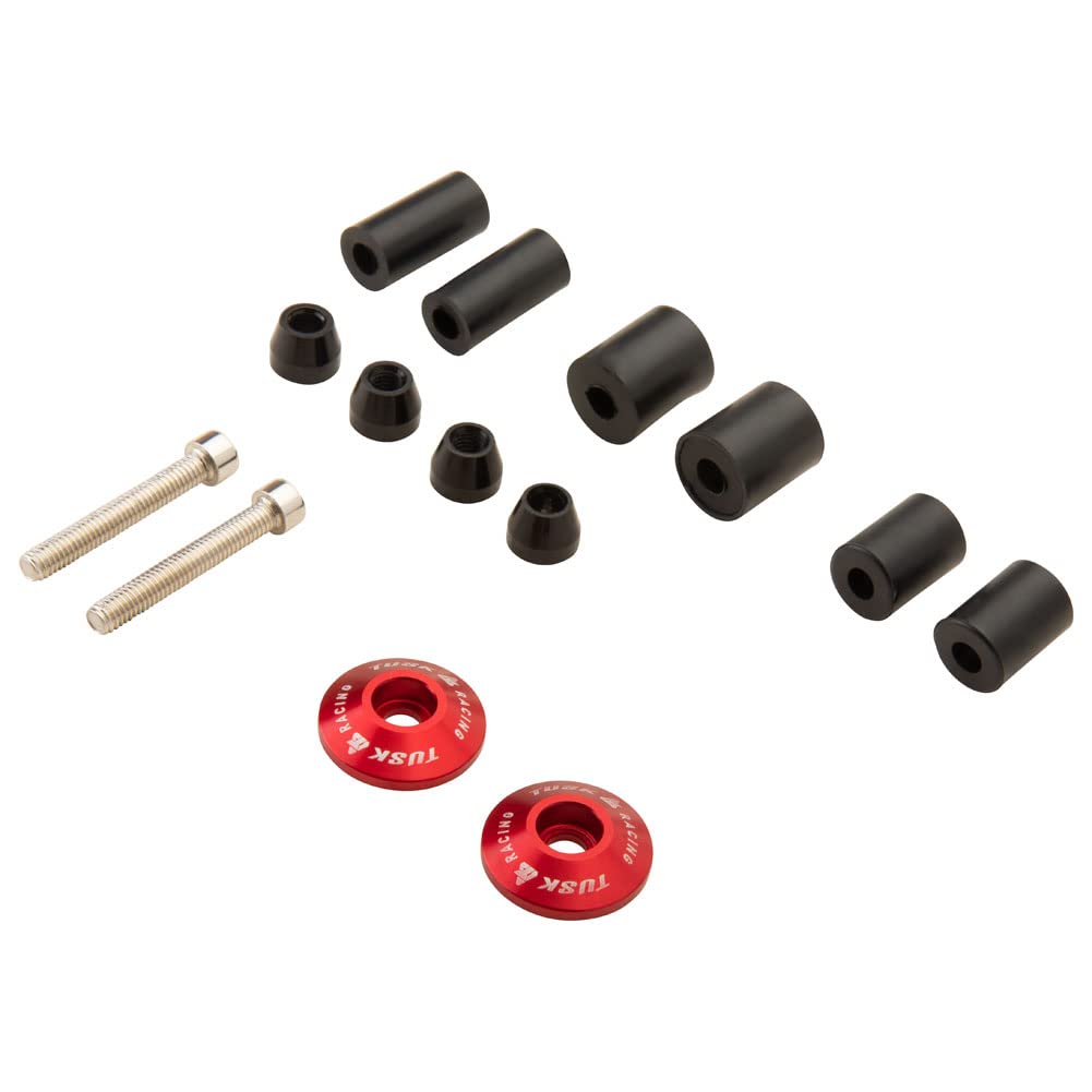 Tusk Bar Ends (Red) - Motorcycle Handlebar Accessories for Off-Road & Street Bikes | Dirt Bike & ATV Protection | Enhanced Grip & Style