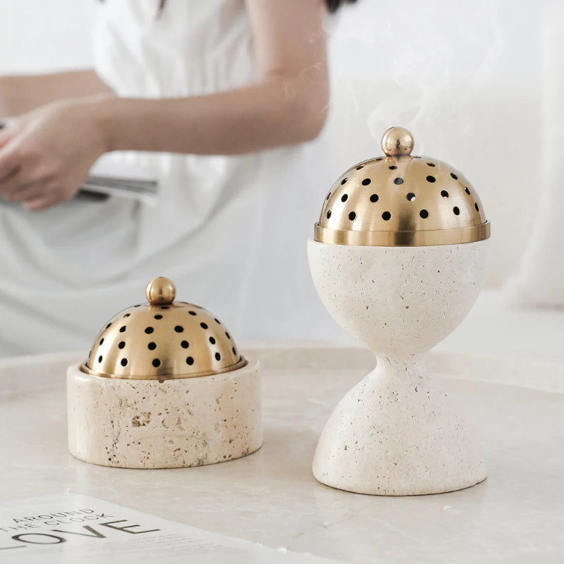 Ethereal Stone Incense Burner - Handmade Aromatherapy Diffuser for Meditation, Yoga & Home Decor | Natural Soapstone Essential Oil Warmer for Relaxation & Spiritual Healing