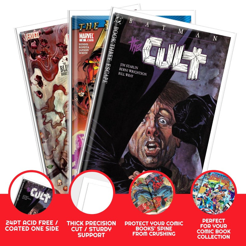 Premium 24PT Comic Backer Boards - Acid-Free & Archival Safe for Current Age Size Comics - Perfect for Collecting, Storing & Protecting Comic Books
