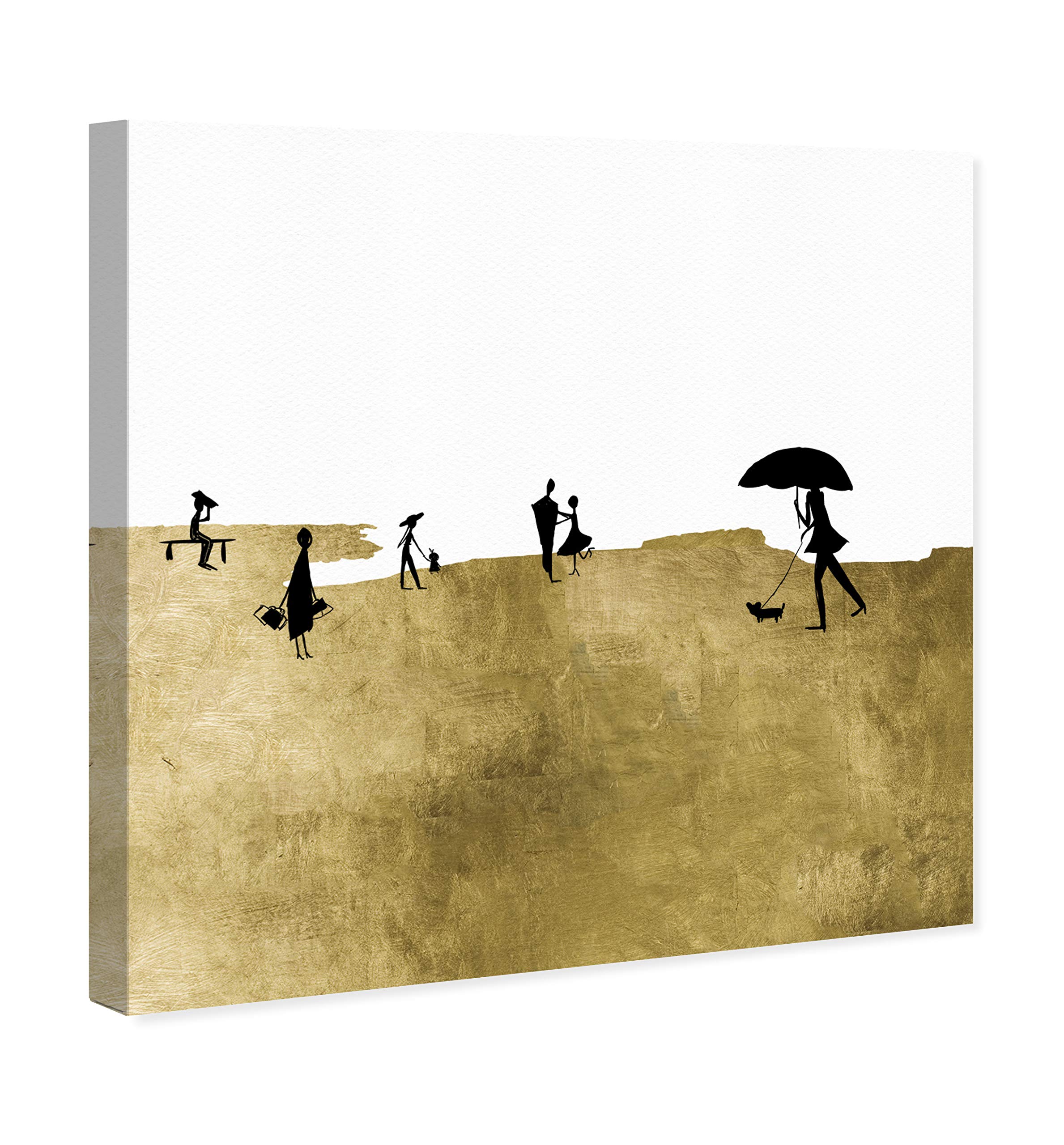 Oliver Gal Artist Co. 'On A Windy Day' Nature Landscape Wall Art Canvas Print - 30x30 Inch Gold & White Home Decor for Living Room, Bedroom, Office