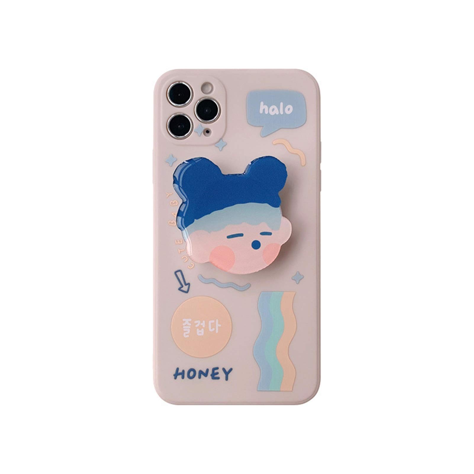 Cute Cartoon Boy Letter Korean Soft Silicone Phone Case for iPhone 12 11 Pro Max XR X Xs Max 7 8 Plus SE 2020 - Trendy Protective Cover for School, Travel & Daily Use (Color A, iPhone 11 Pro)