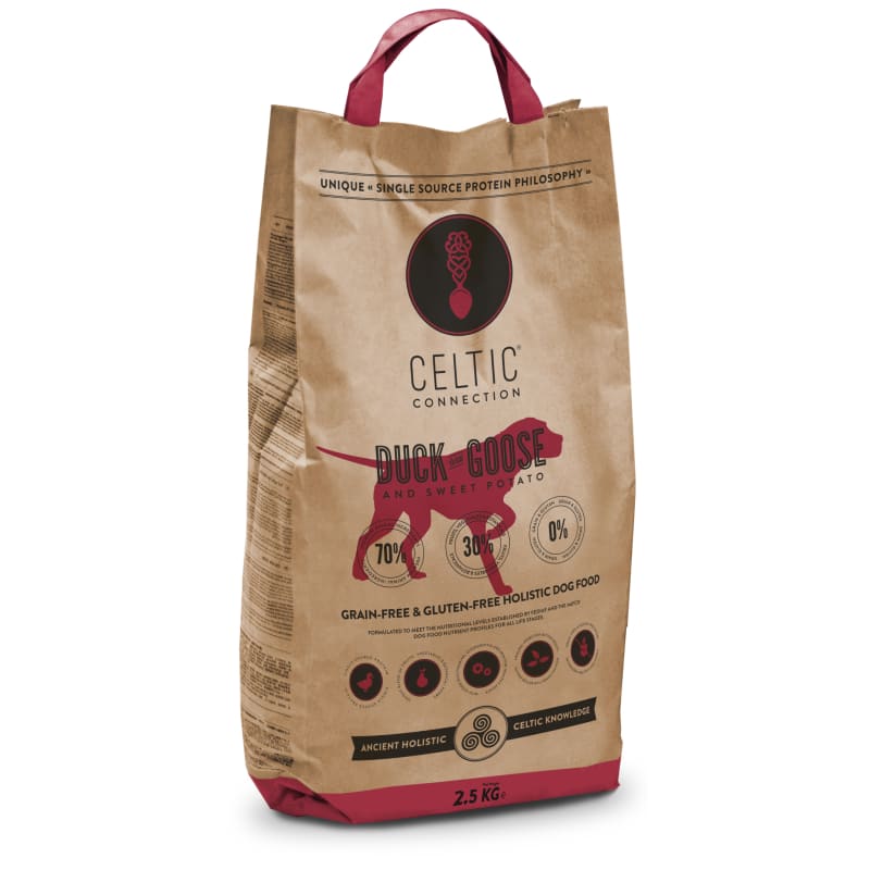 Celtic Connection Duck With Goose & Sweet Potato Dry Dog Food - Grain Free, High Protein Dog Food for All Breeds (2 Sizes) - Perfect for Adult Dogs & Puppies with Sensitive Stomachs