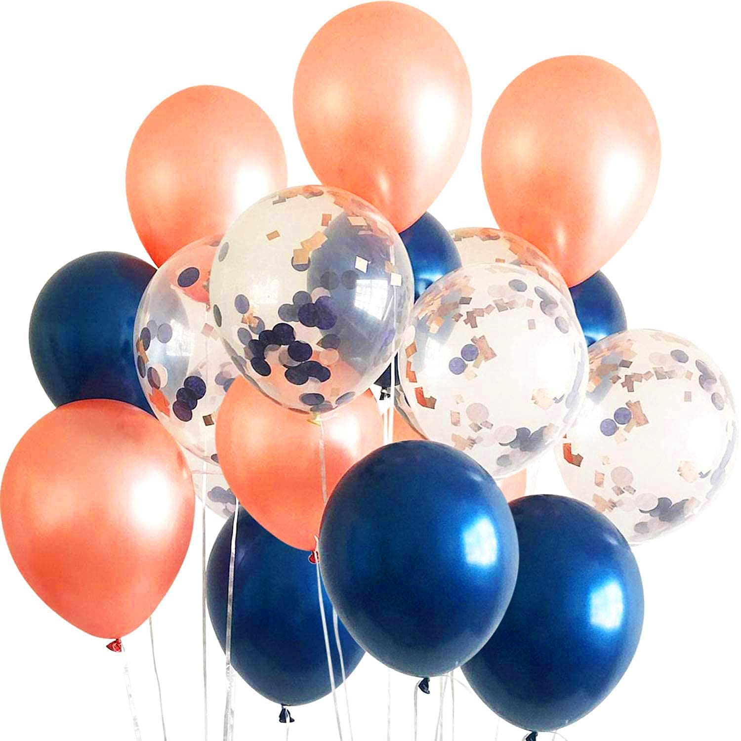 Navy Blue & Rose Gold Balloons - Elegant Bridal Shower, Gender Reveal, Birthday & Wedding Decorations | Perfect for Baby Showers, Parties & Special Events