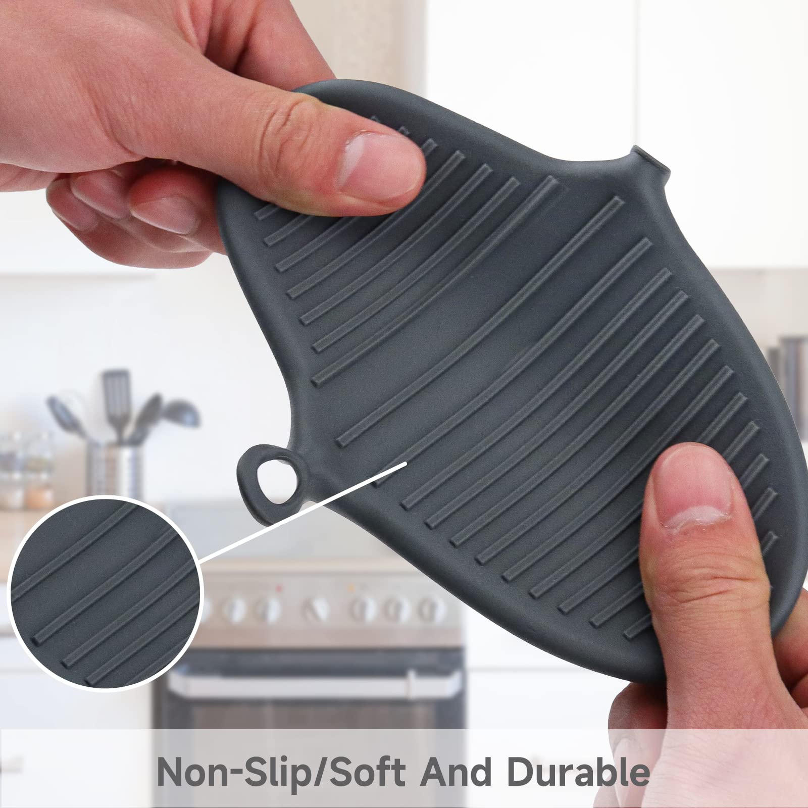 Heat Resistant Silicone Oven Mitts for Air Fryer & BBQ - 1 Pair Thick Mini Oven Gloves for Cooking, Baking, Grilling - Perfect for Kitchen, Outdoor Camping & Hot Food Handling