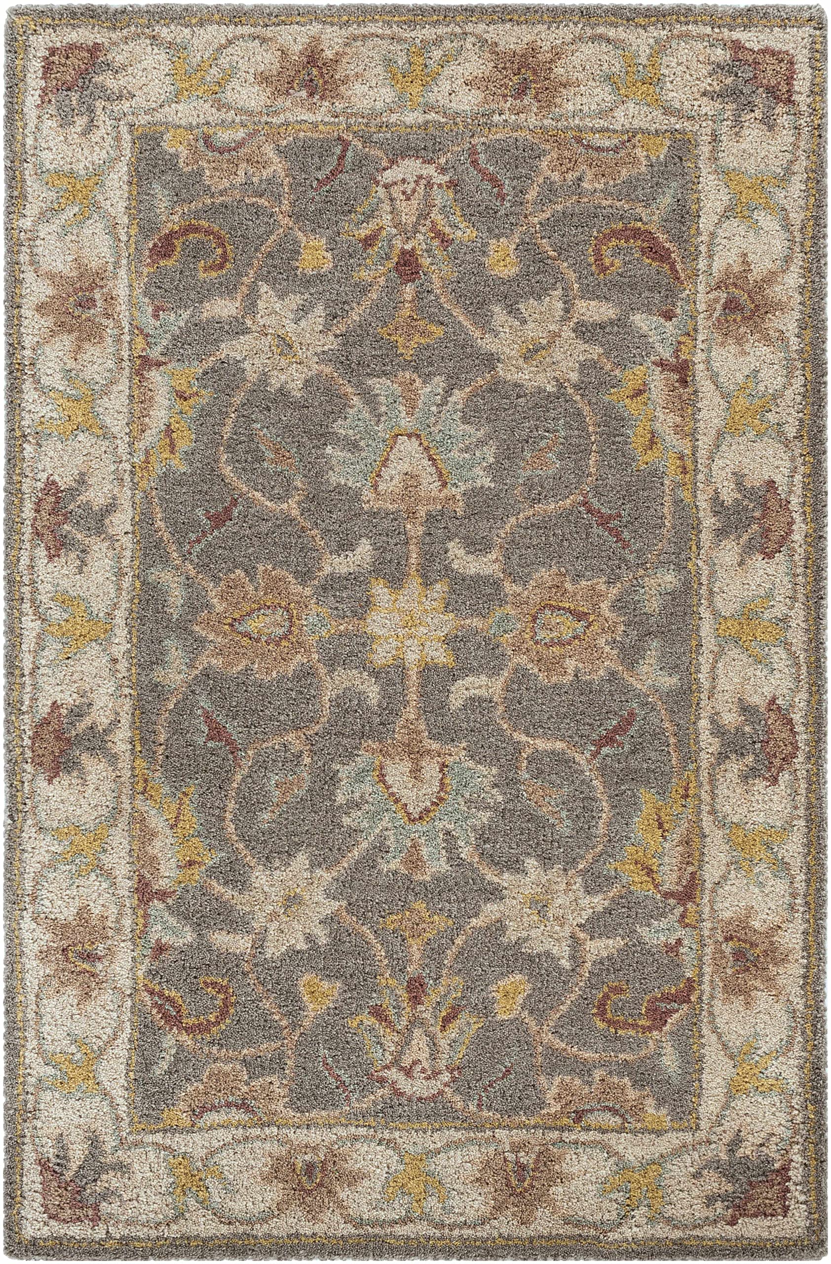Tranquility Wool Area Rug for Living Room & Bedroom - Traditional Gray, Brown, Beige - 2' x 3' - Soft & Durable - Perfect for Cozy Home Decor & Relaxation