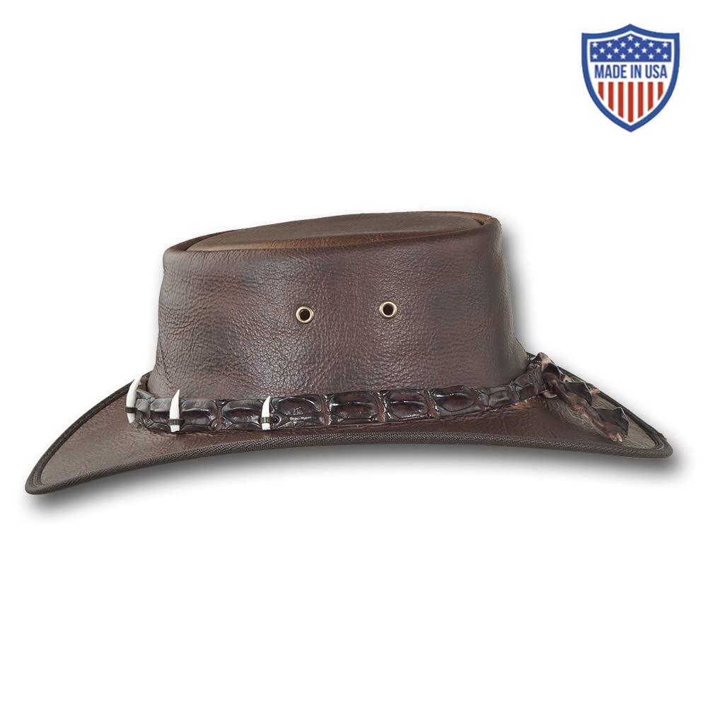 Outback Crocodile Leather Hat - Durable & Stylish for Outdoor Adventures