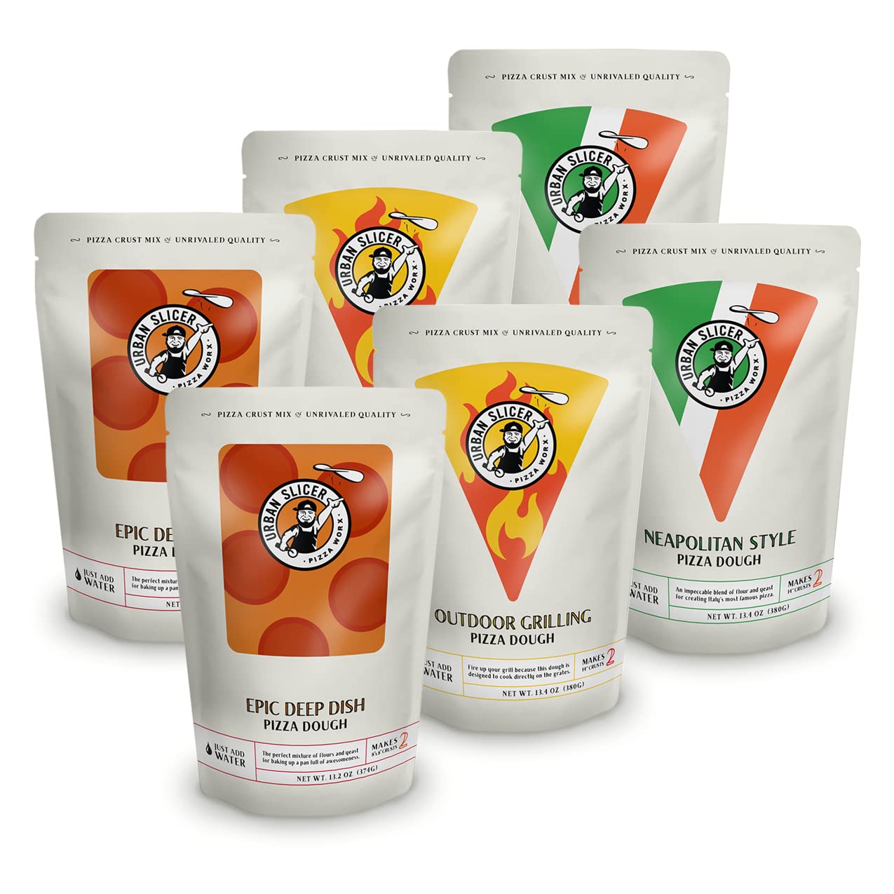 Pizza Worx - 6 Pack Variety Pizza Dough | Fresh, Pre-Made Dough for Homemade Pizza, Calzones & Breadsticks | Perfect for Parties, Family Dinners & Quick Meals