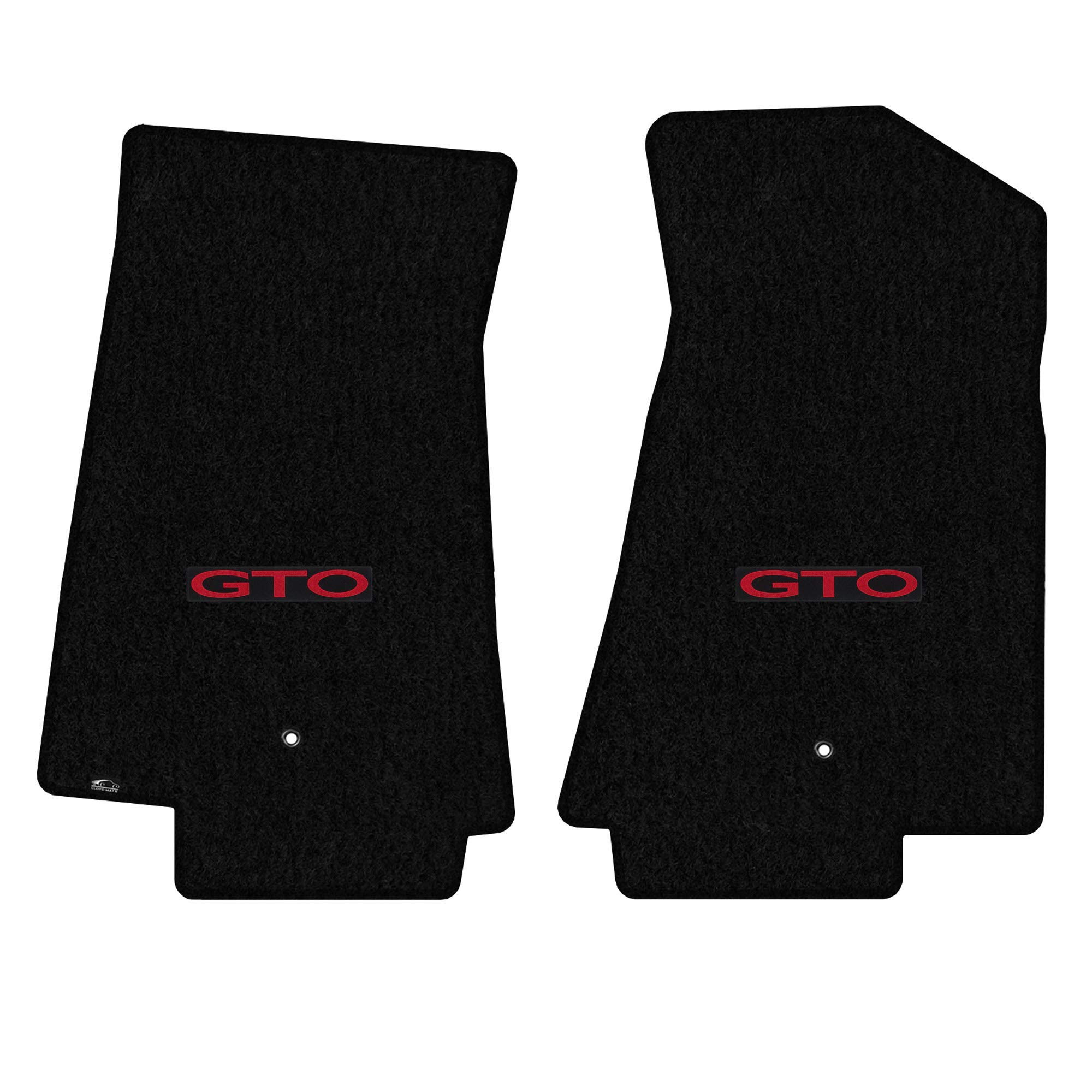 Premium Custom-Fit Carpeted Floor Mats for 2005-2006 Pontiac GTO - Black with Red GTO Logo (2-Piece Front Set) | Luxury Car Floor Liners for Enhanced Comfort & Style | Perfect for Daily Driving, Road Trips & Car Shows