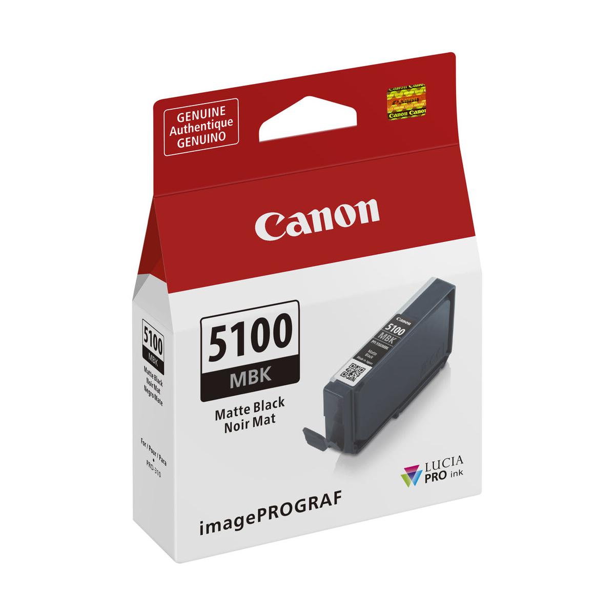 Canon PFI 5100 LUCIA PRO II Matte Black Ink Cartridge for PRO-310 Printer - High-Quality Photo Printing, Professional Office & Home Use