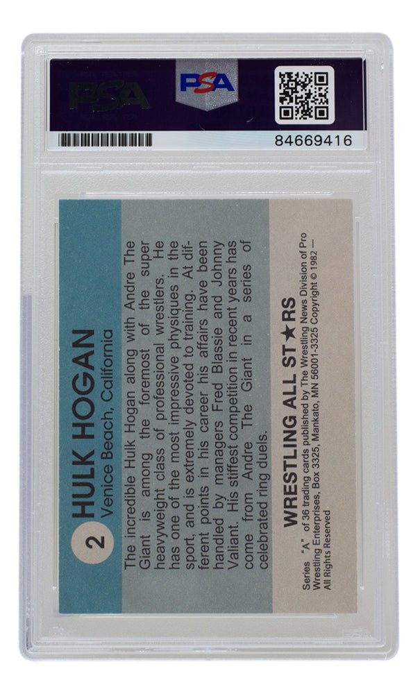 Hulk Hogan Signed 1982 Wrestling All Stars Card #2 PSA/DNA Authentic Gem Mint 10 - Rare Collectible Wrestling Memorabilia for Fans and Sports Collectors - Perfect for Display, Investment, and Wrestling Enthusiast Collections