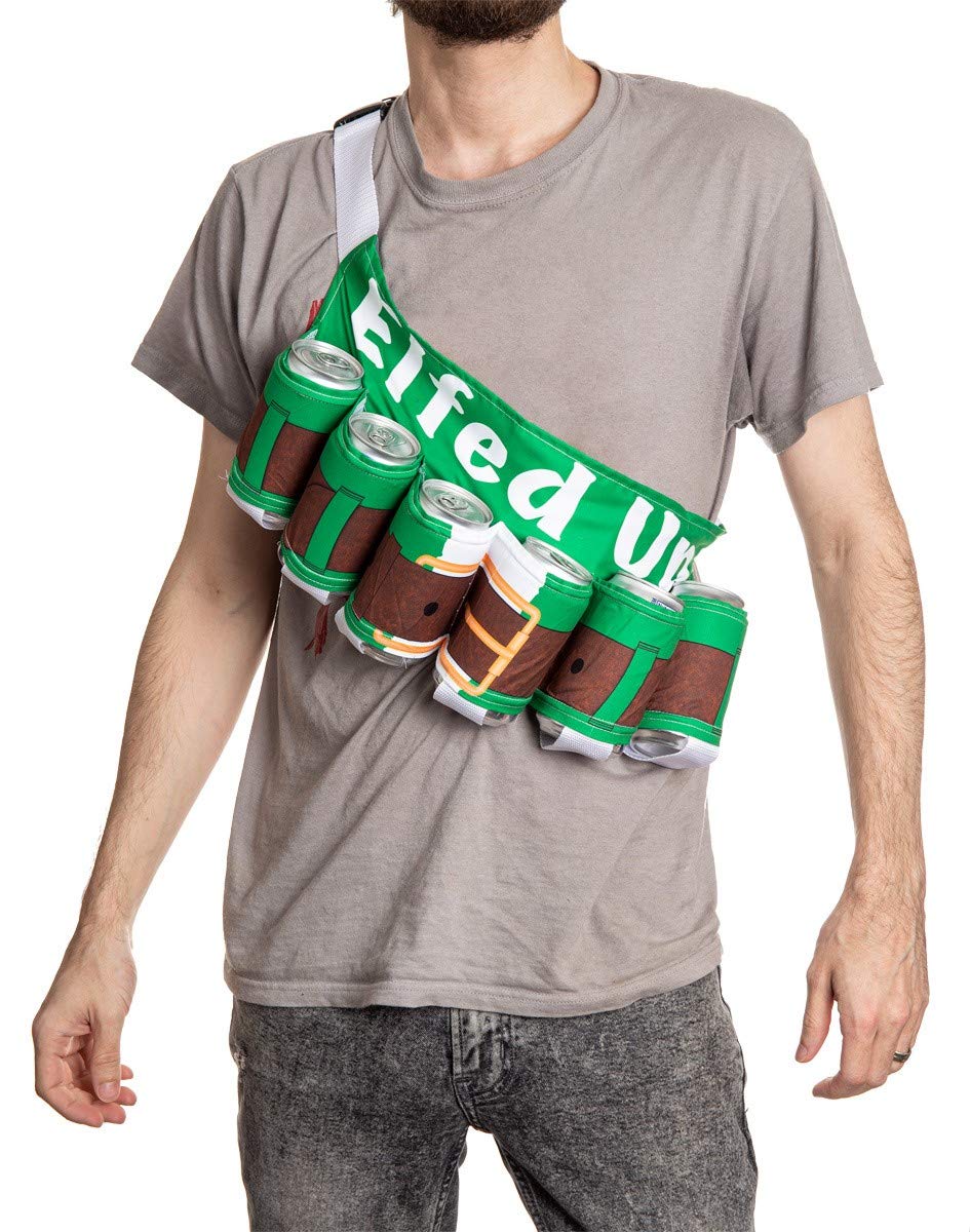 Calhoun Christmas Novelty Beverage Holder Beer Belt - Hands-Free Drink Carrier for Parties, Tailgating & Outdoor Events