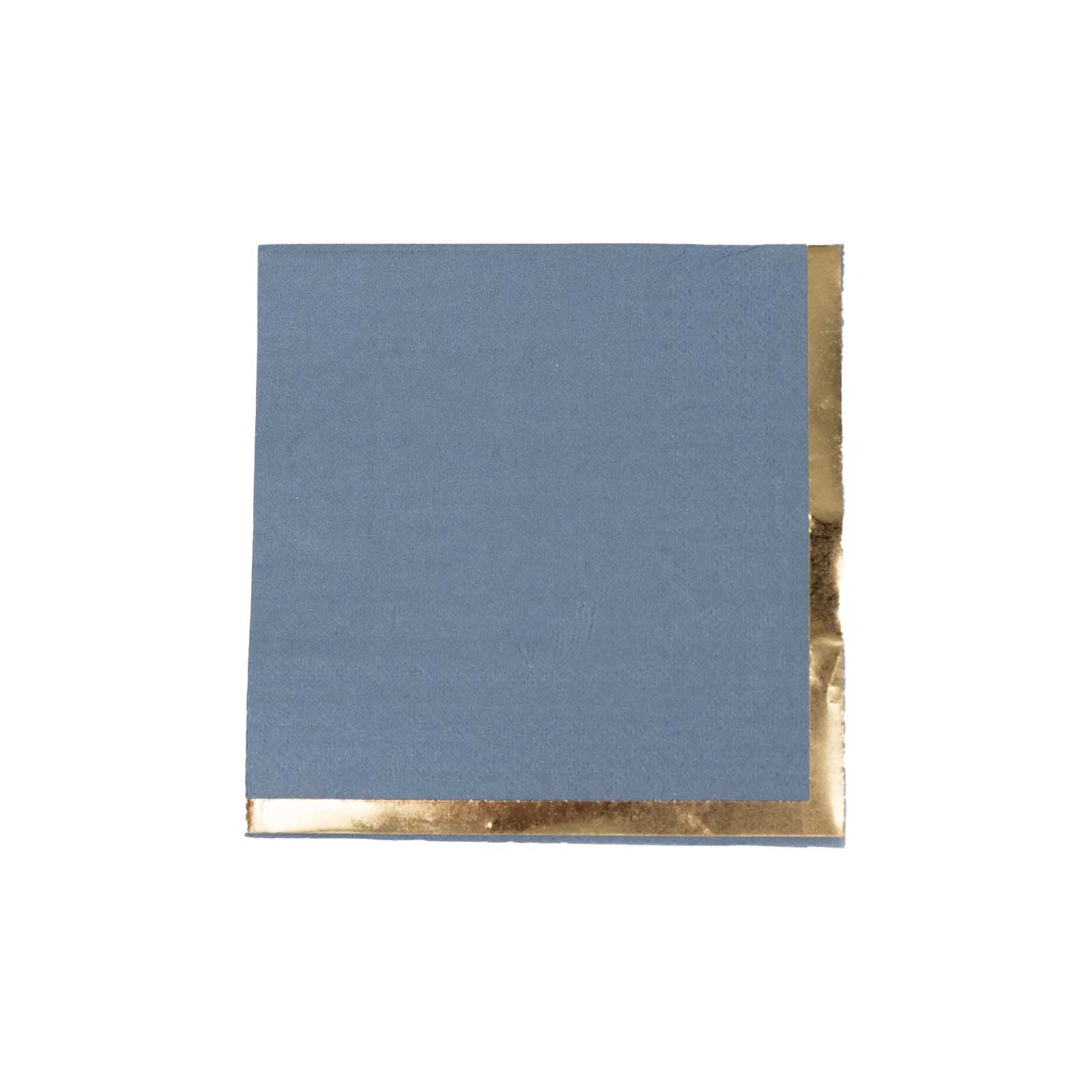 50 Soft 2-Ply Disposable Dinner Cocktail Napkins with Gold Foil Edge - Elegant Party Tableware for Weddings, Events & Home Entertaining